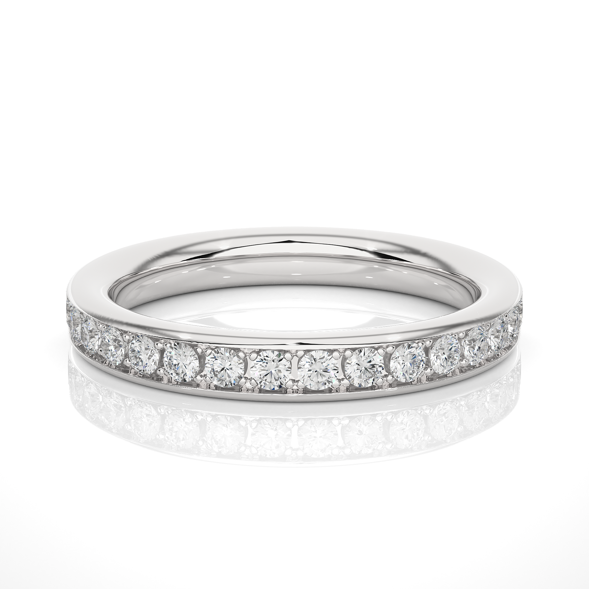 Pave Set Half Eternity Diamond Ring