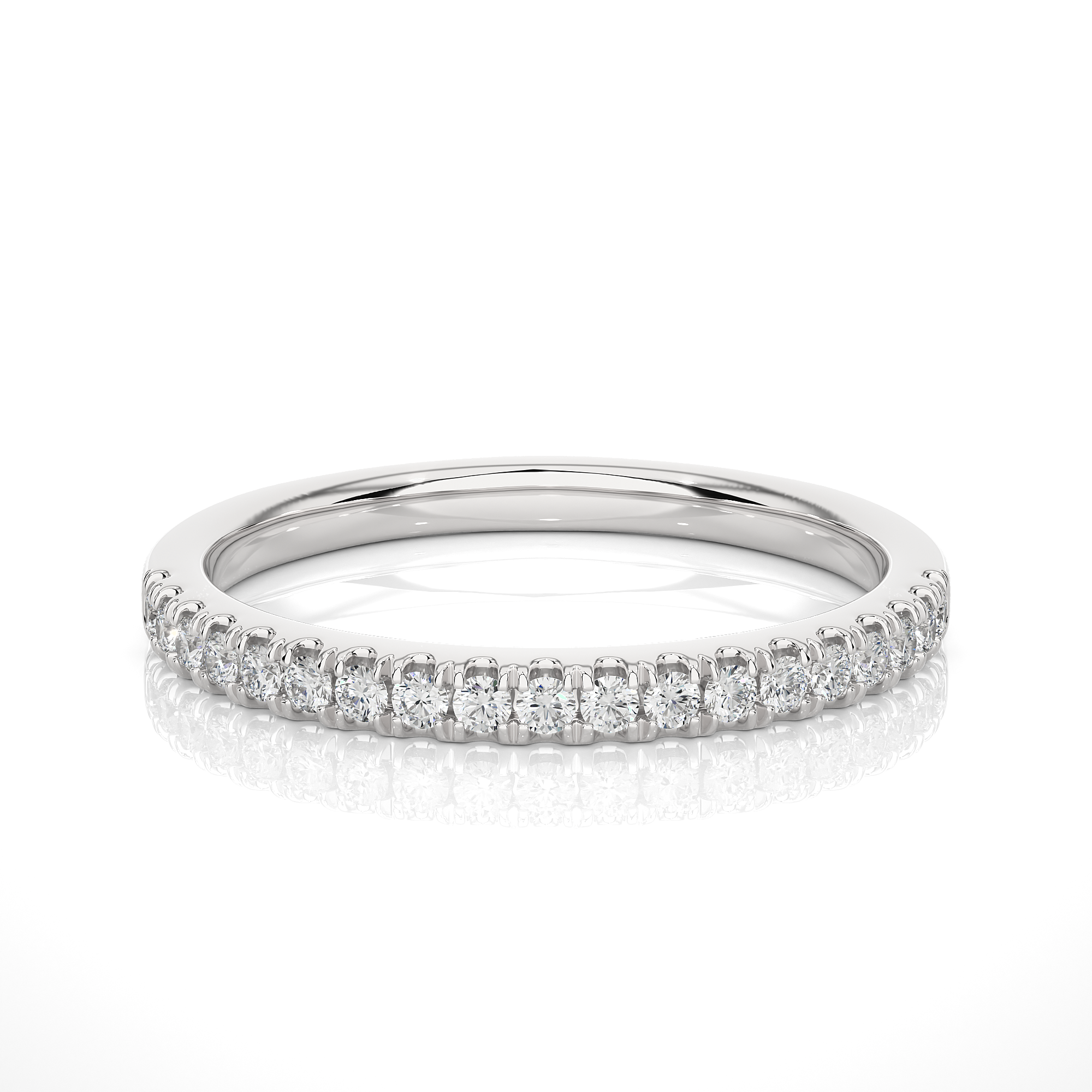 Round Cut Lab Grown Diamond Half Eternity Ring