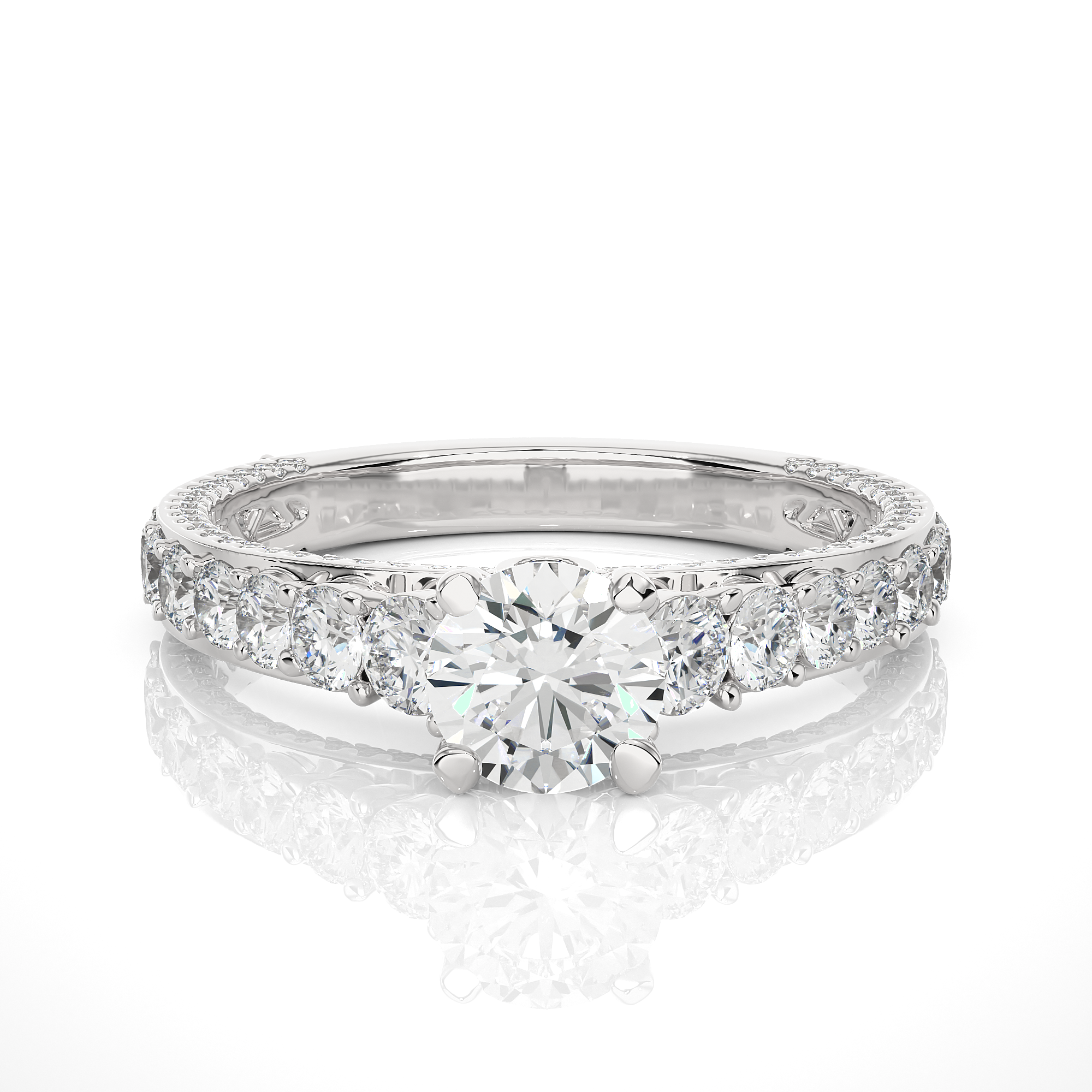 Round Cut Lab Grown Diamond Engagement Ring