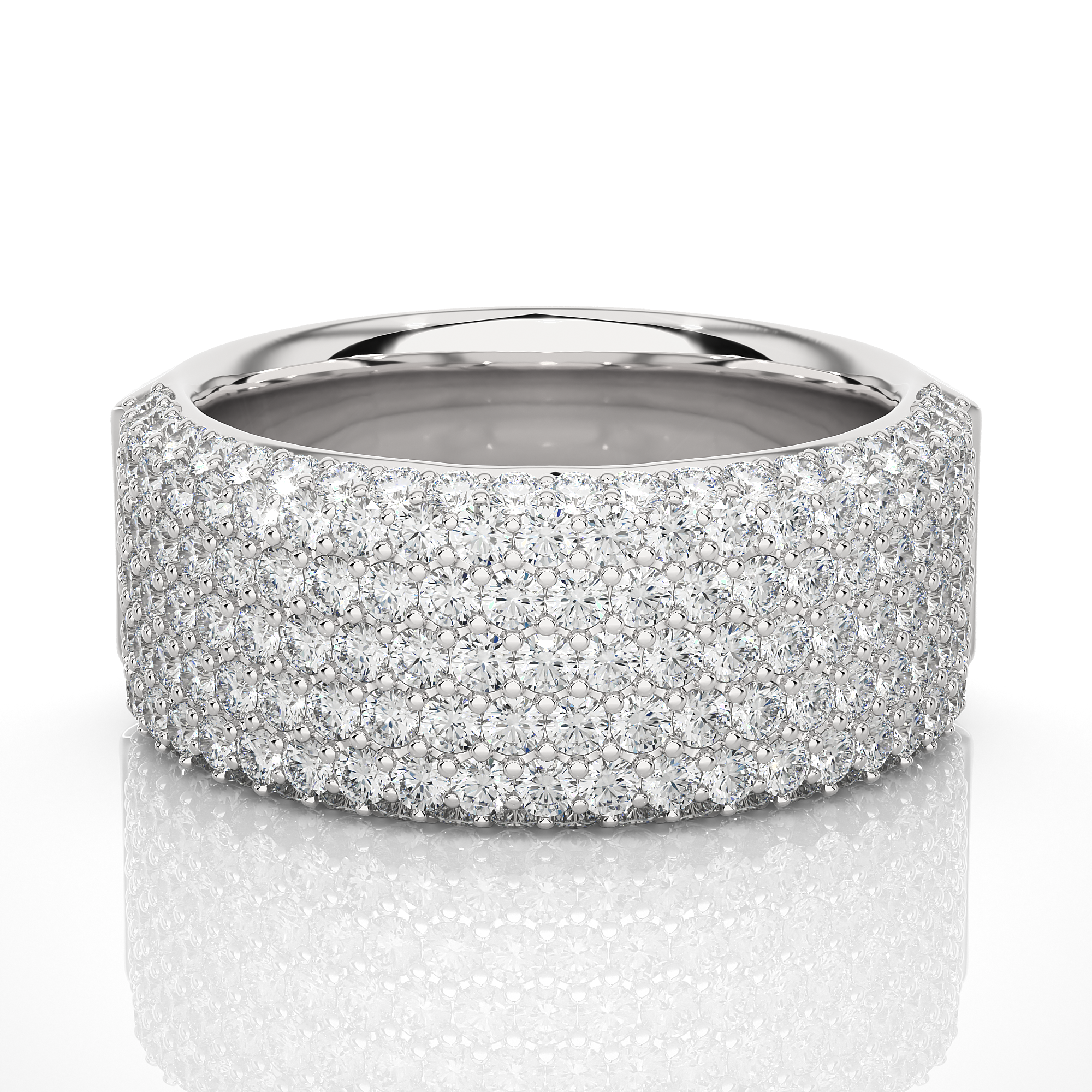 Multi Row Lab Grown Diamond Wide Band