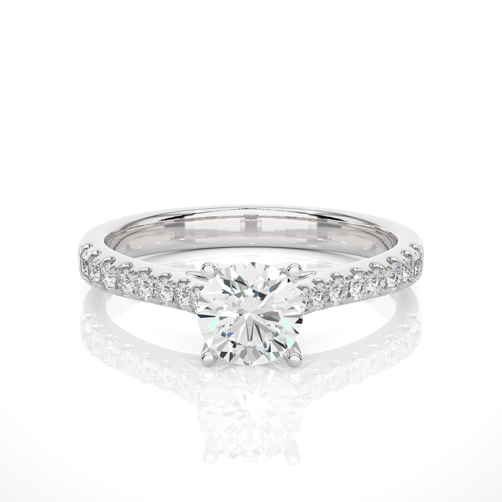 Round Cut Diamond Solitaire Engagement Ring