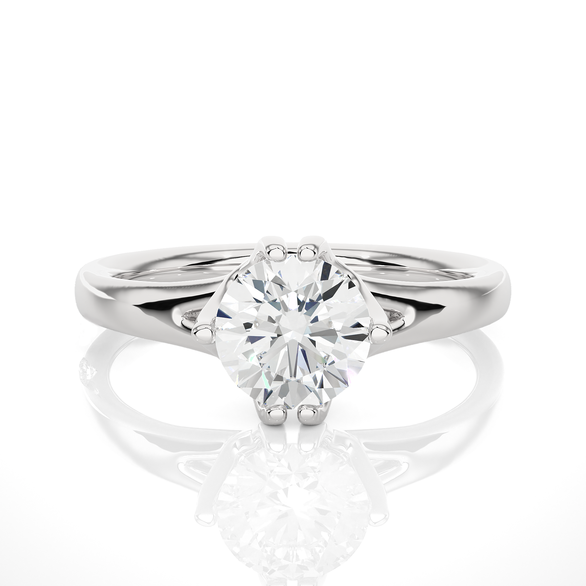 Round Cut Lab Grown Diamond Solitaire Engagement Ring