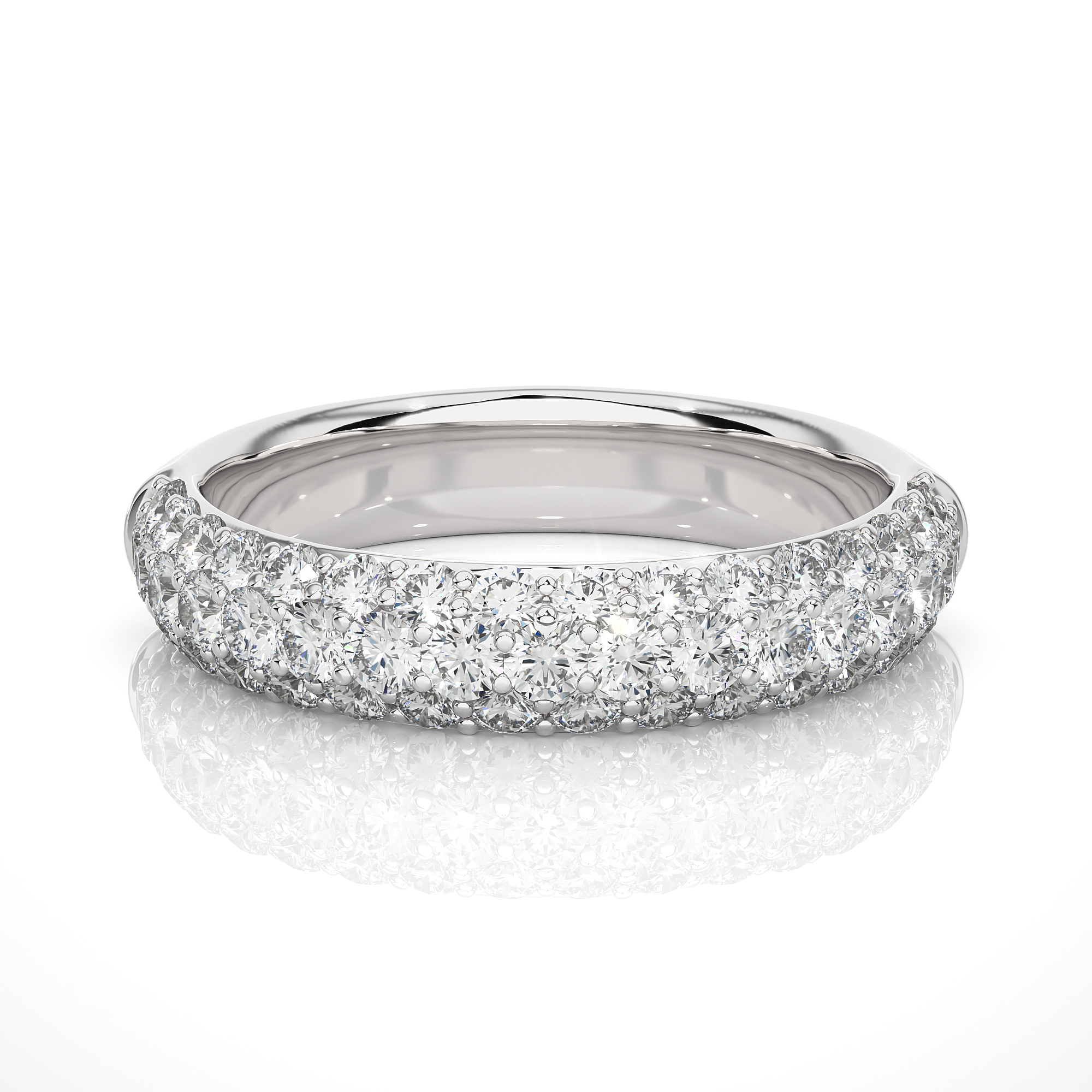 Multi Row Lab Grown Diamond Wide Band