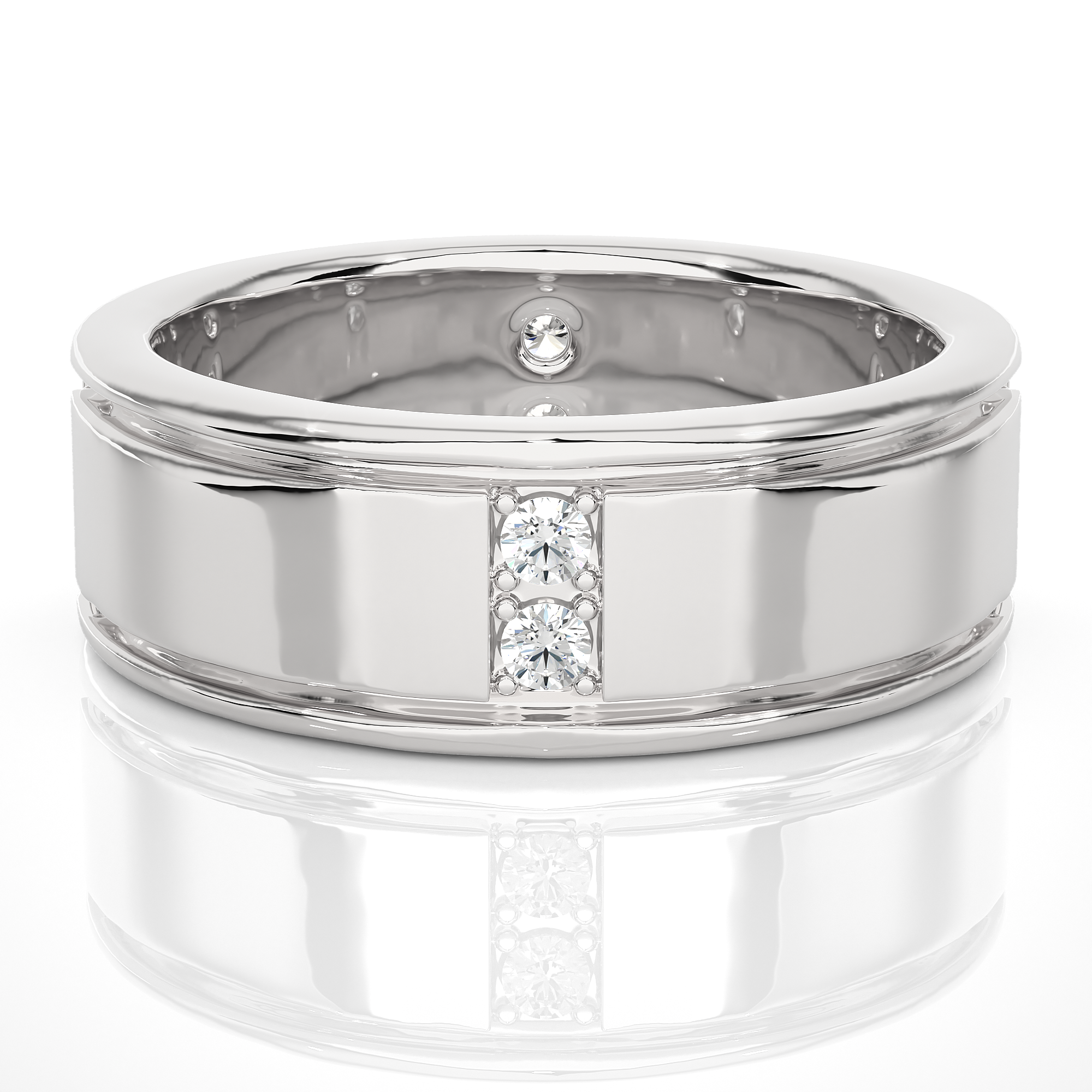 Men’s Gold Lab Diamond Classic Wedding Band