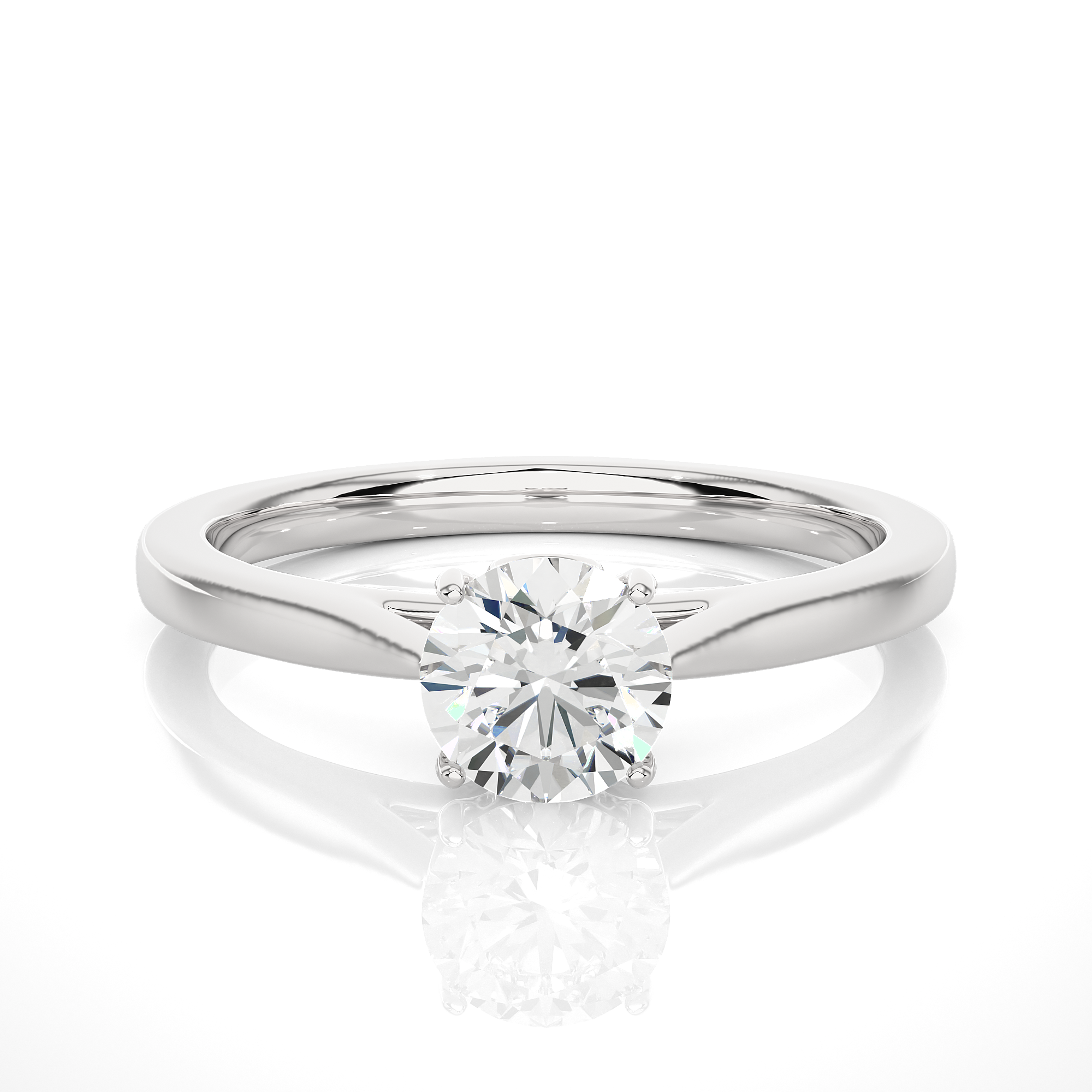 Round Cut Diamond Solitaire Engagement Ring