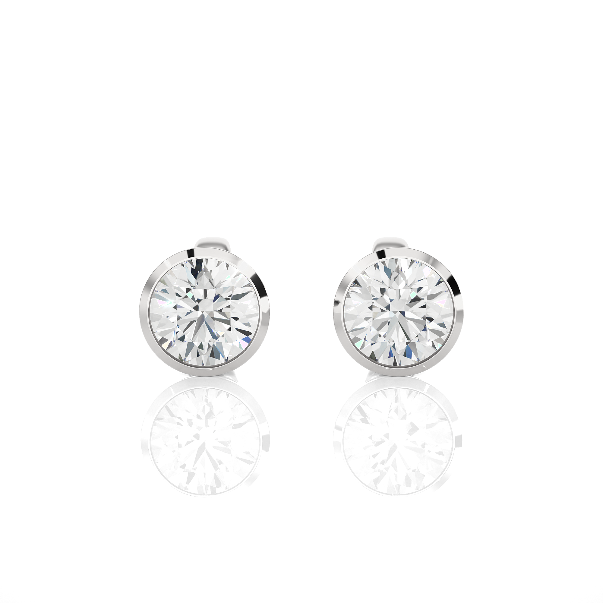 Bezel Set Lab Grown Diamond Stud Earrings