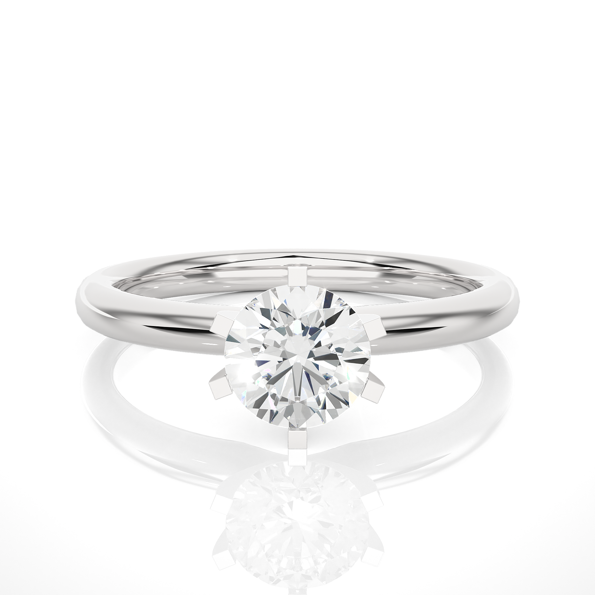 Round Lab Grown Diamond Solitaire Ring