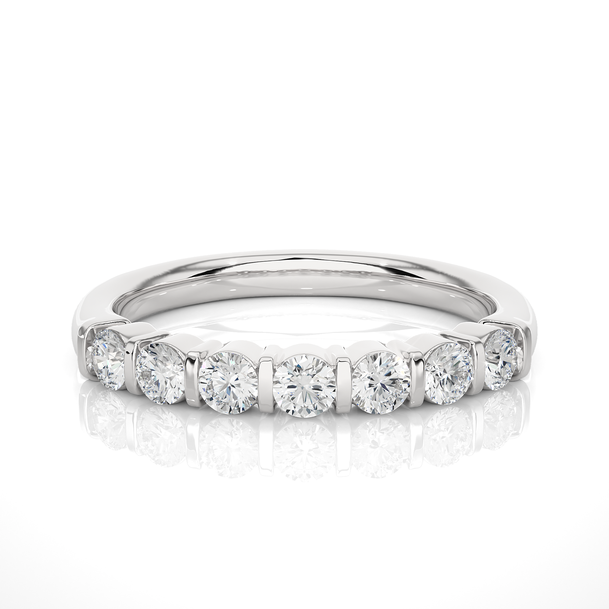 Round Cut Lab Grown Diamond Half Eternity Ring