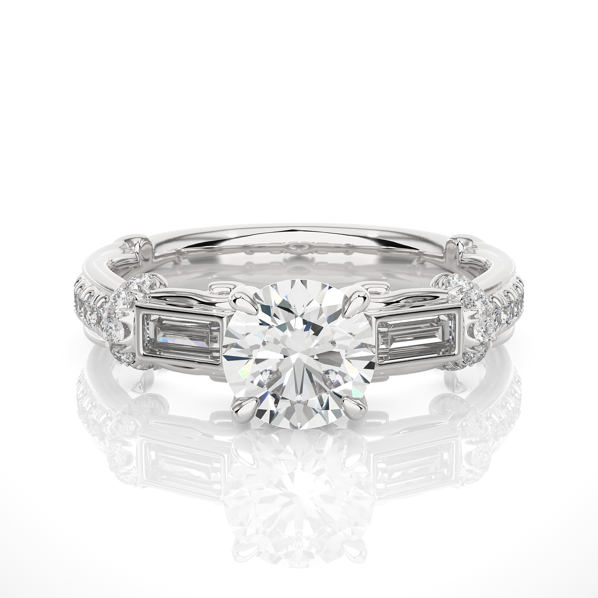 Elegant Round Lab Diamond Engagement Ring