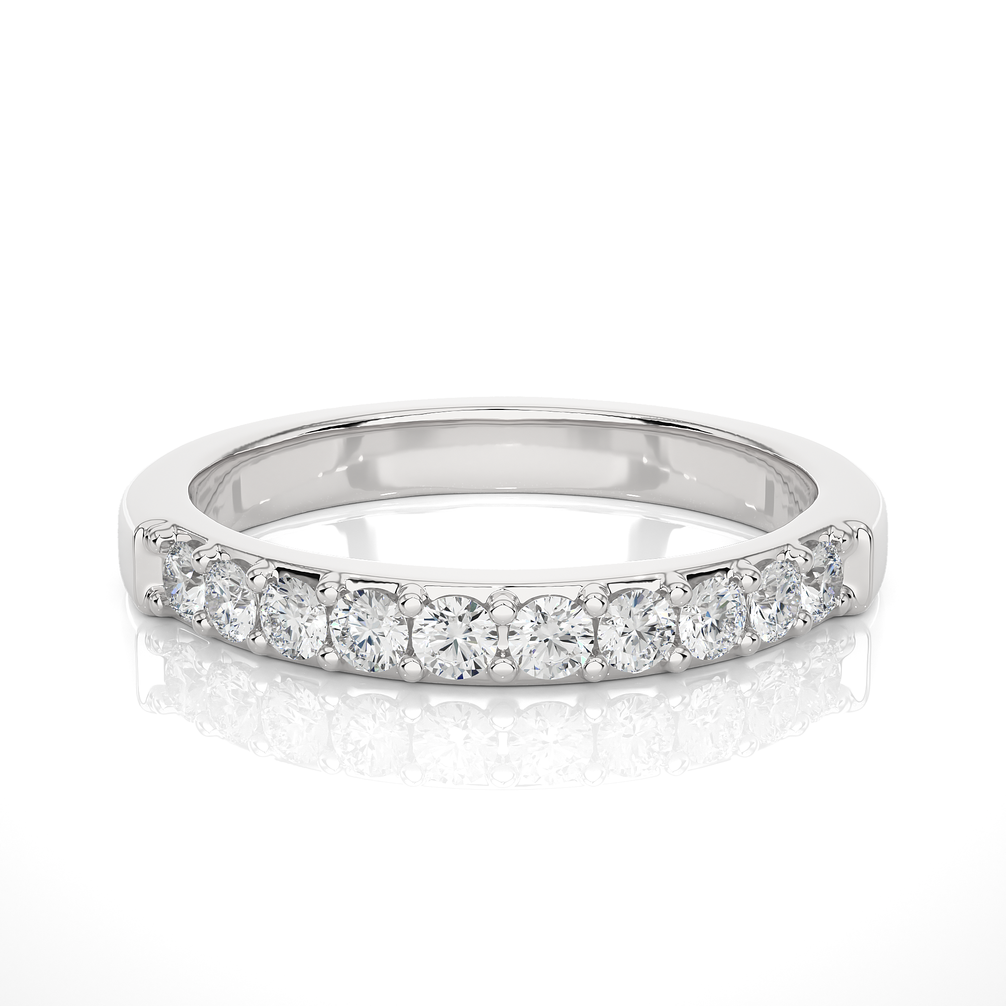Round Cut Diamond Half Eternity Ring