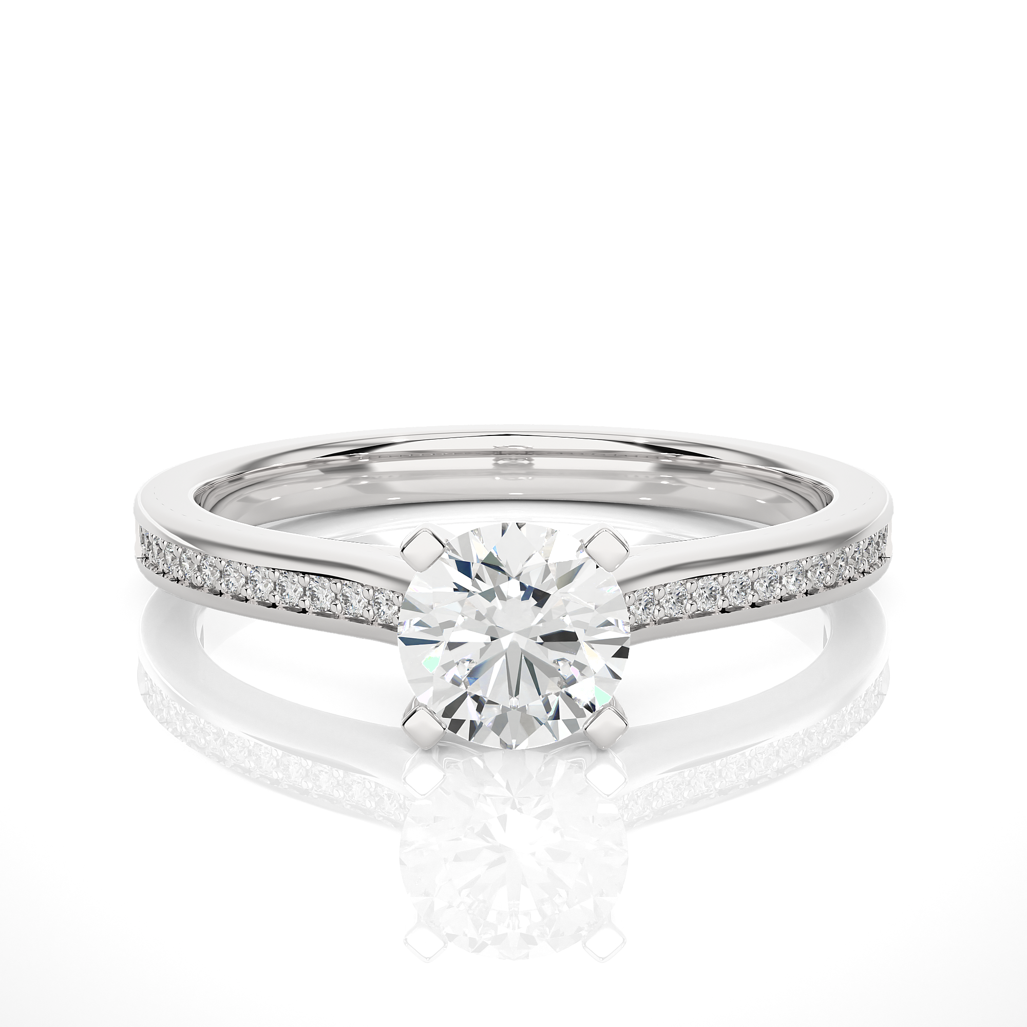 Round Lab Grown Diamond Engagement Ring