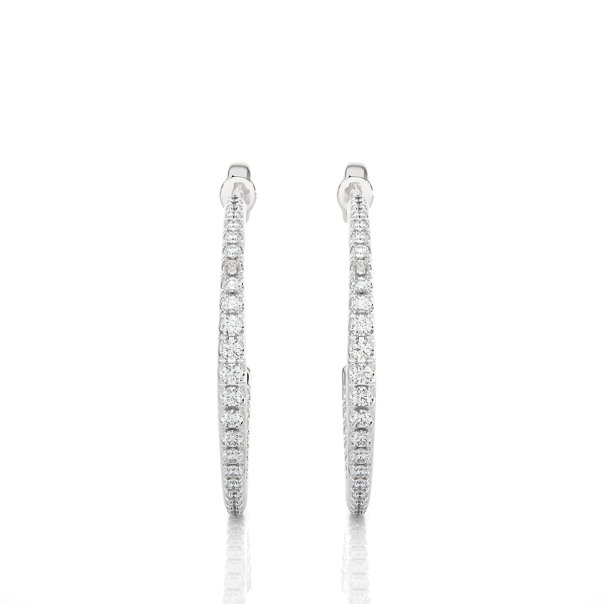 Round Lab Diamond Luxe Hoop Earrings