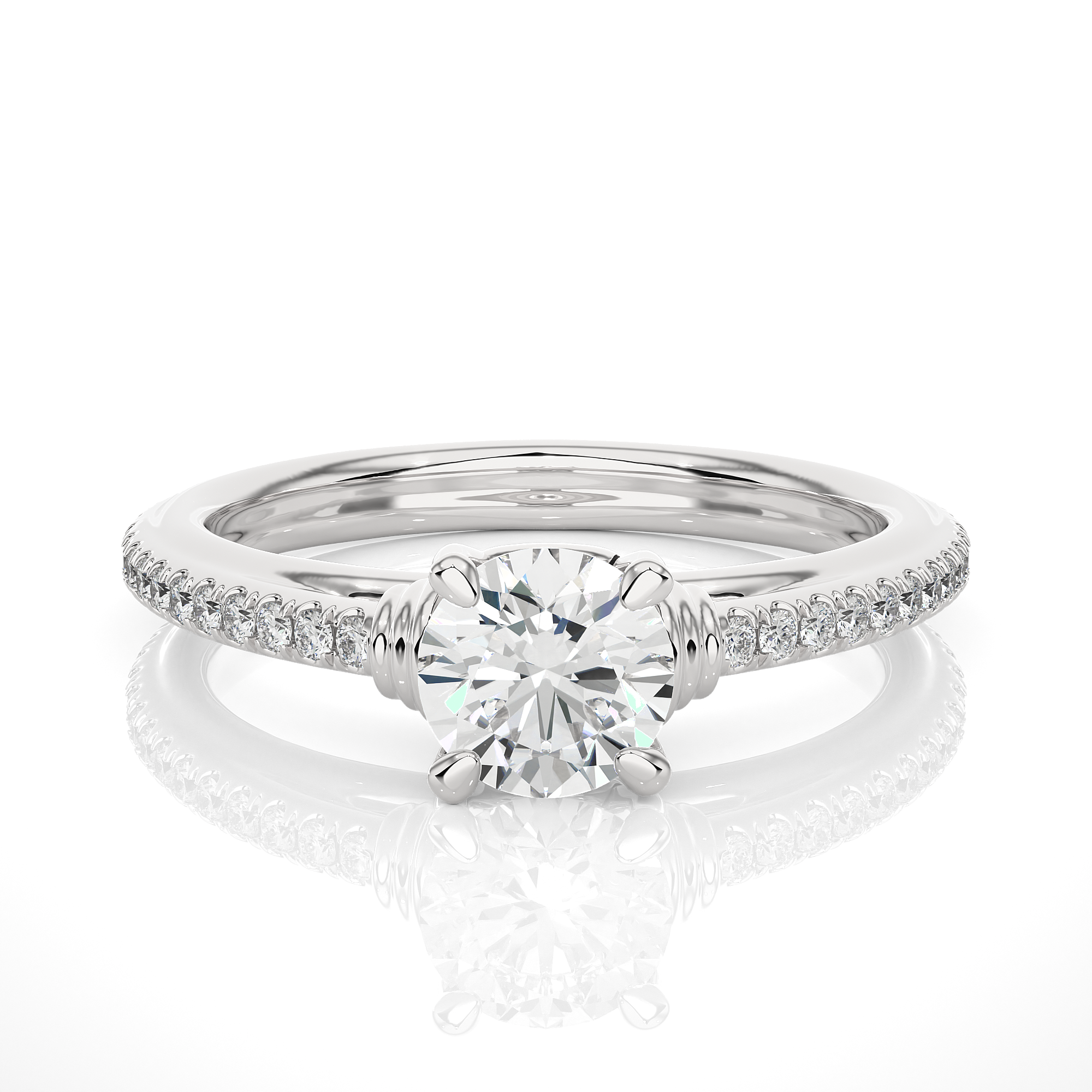Round Cut Diamond Solitaire Engagement Ring
