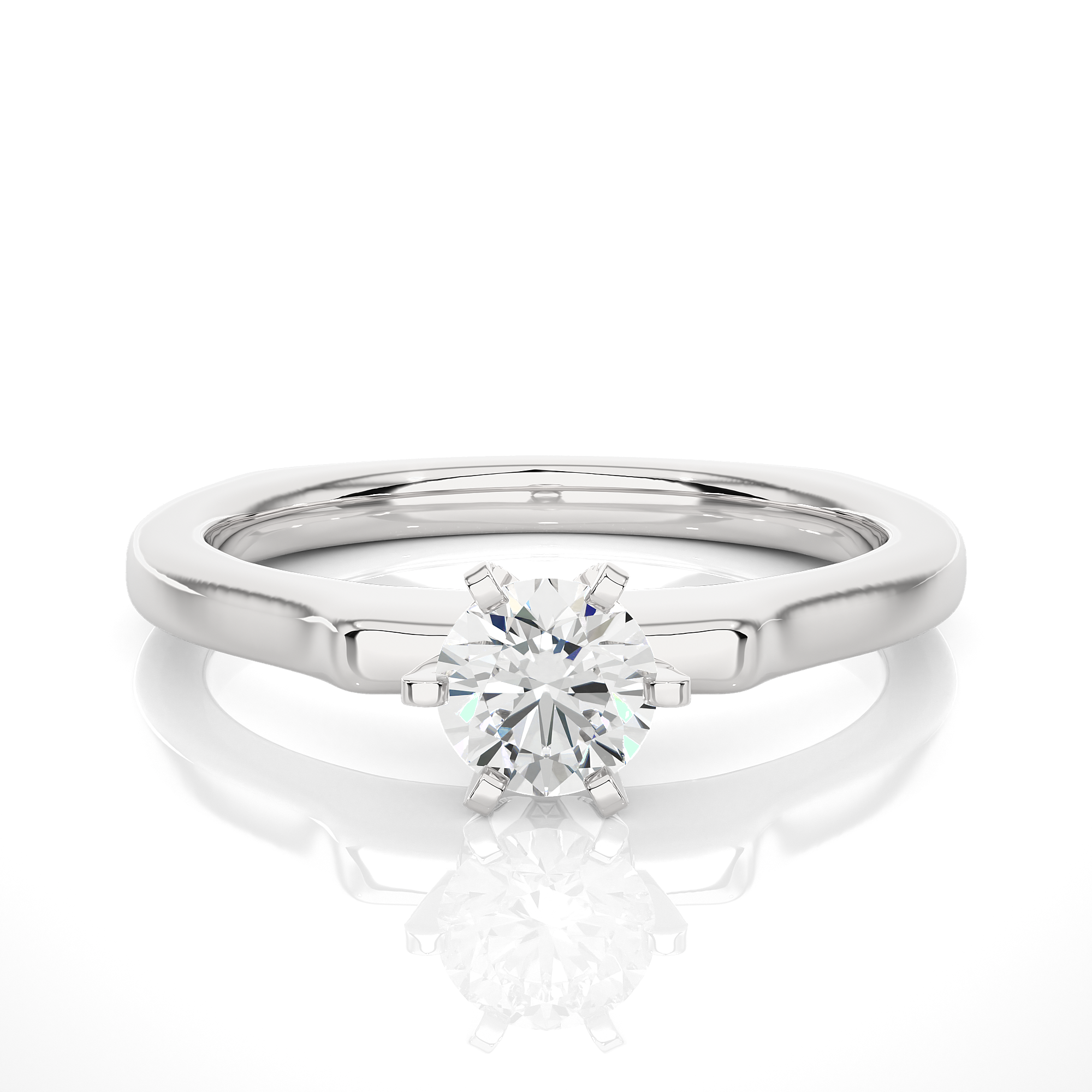 Round Cut Lab Grown Diamond Solitaire Engagement Ring