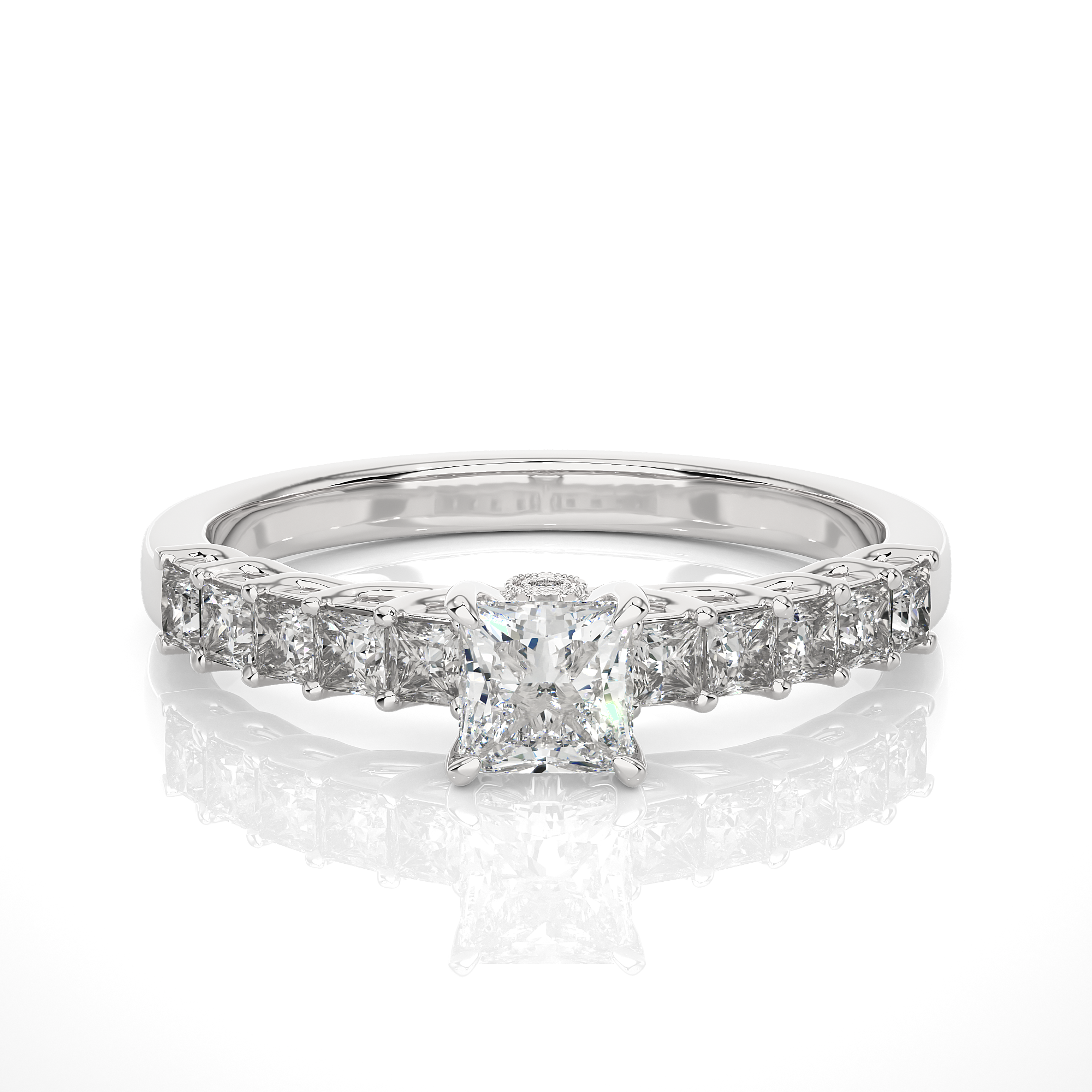 Princess Cut Lab Grown Diamond Engagement Ring