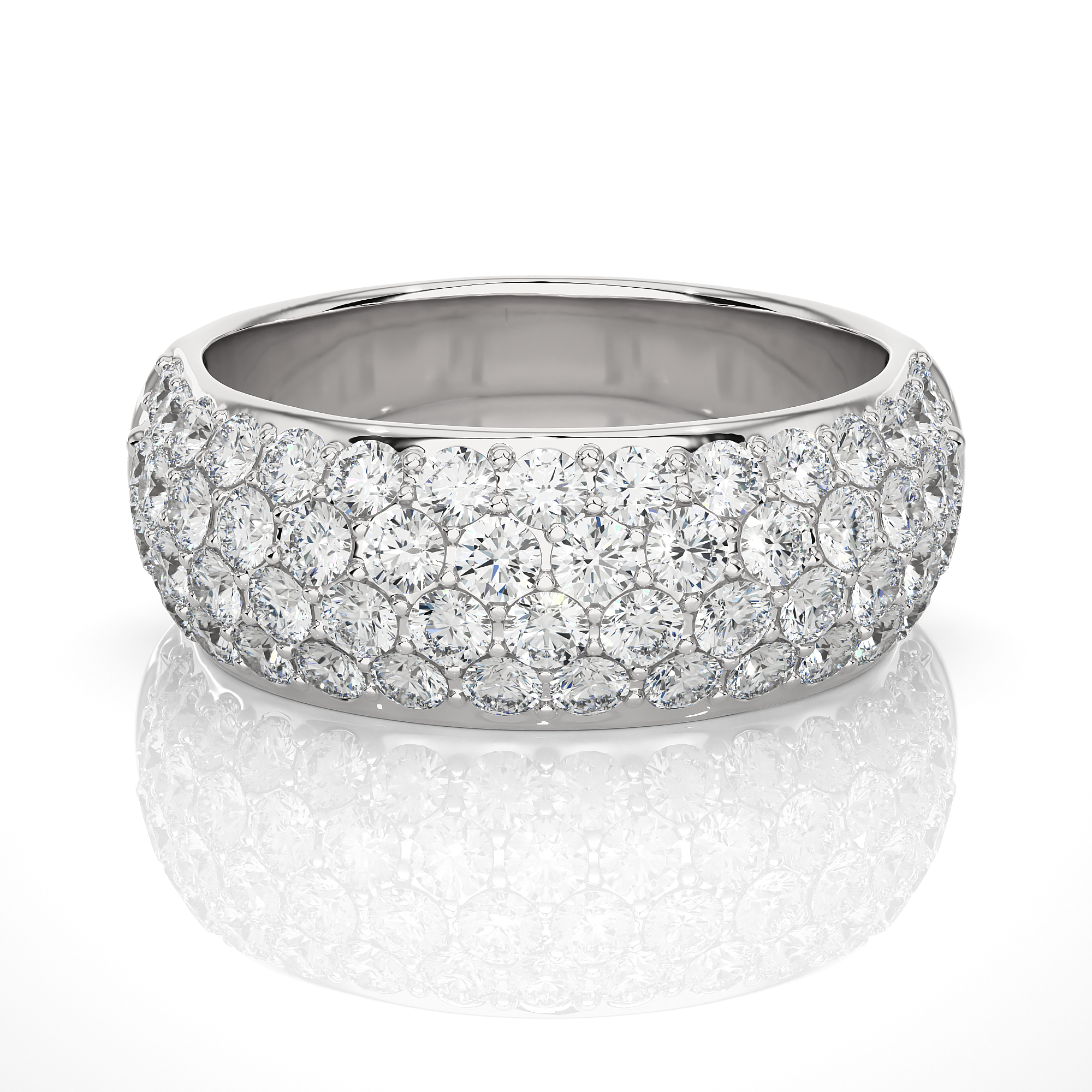 Round Cut Lab Grown Diamond Wide Eternity Ring