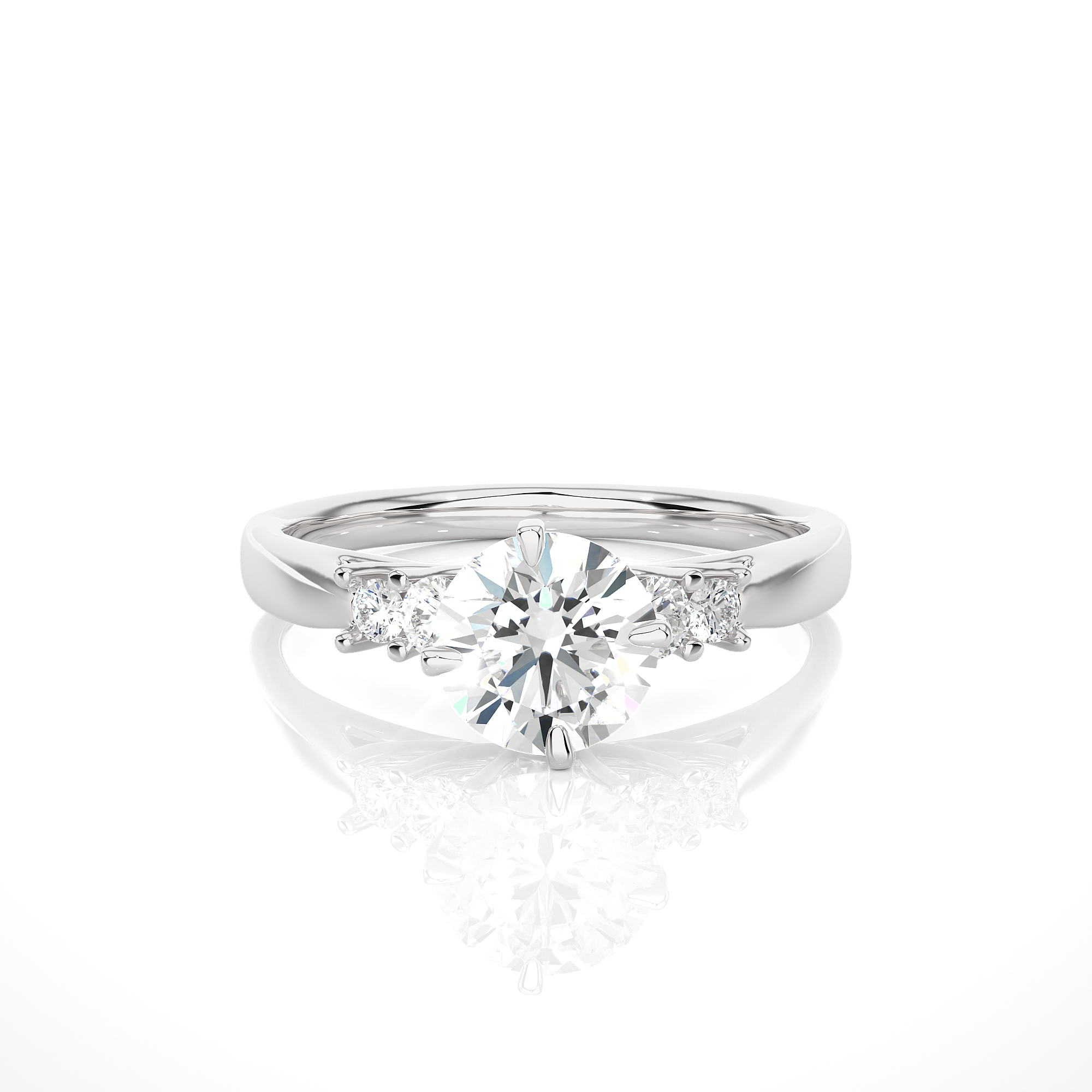 Five Stone Round Lab Diamond Engagement Ring