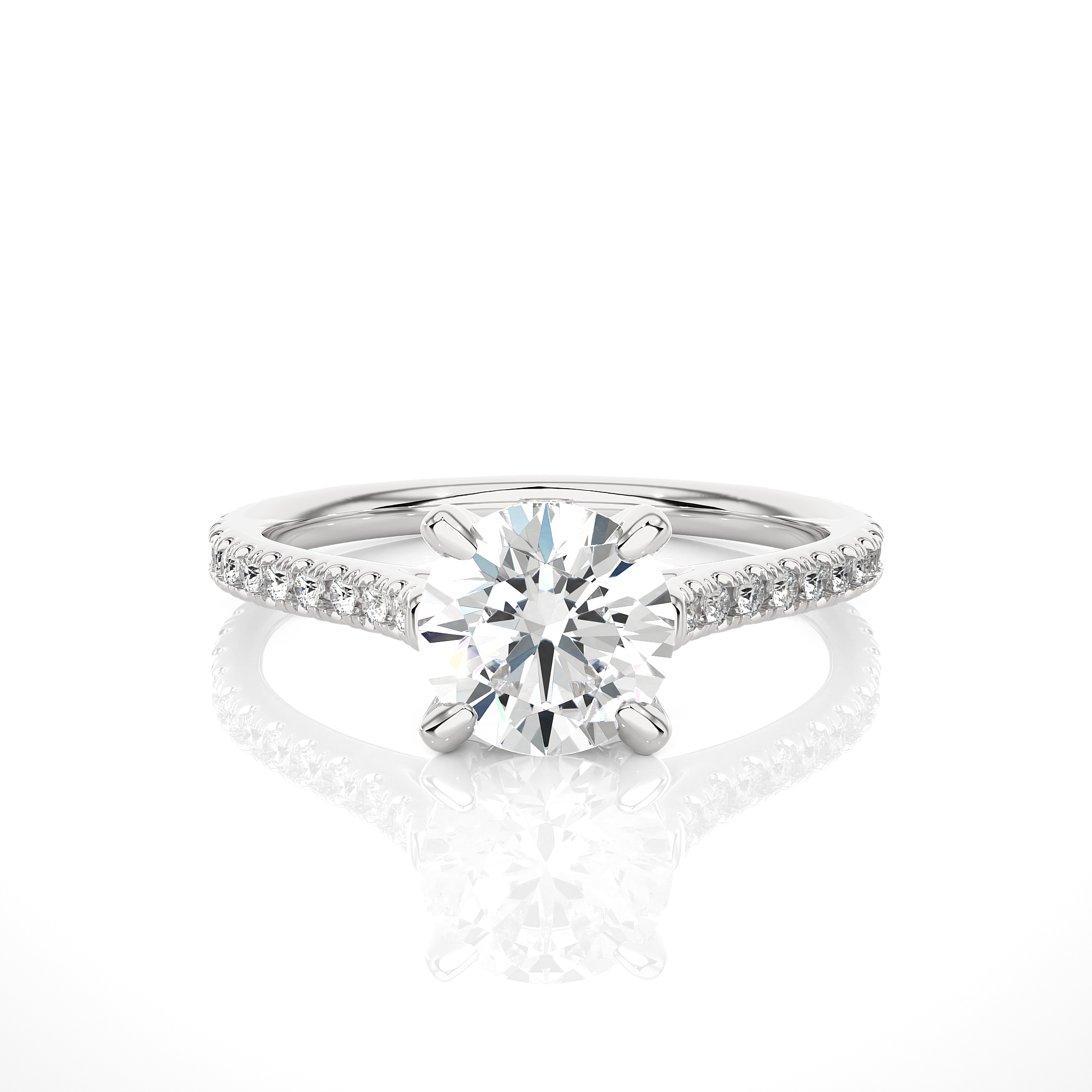 Round Lab Grown Diamond Engagement Ring