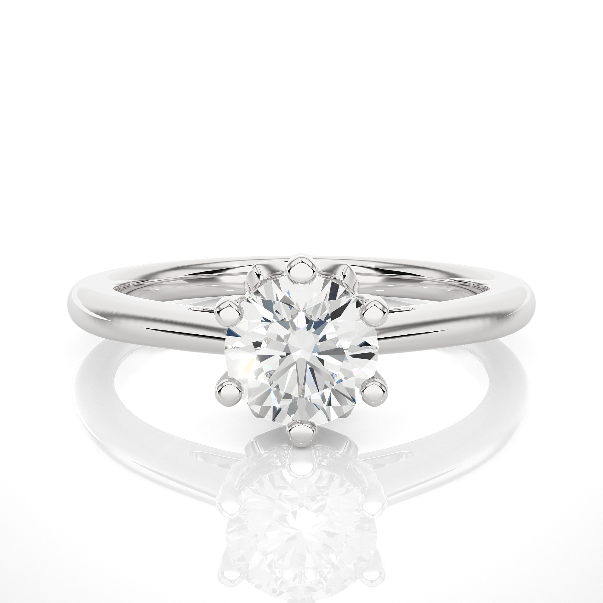 Round Cut Lab Grown Diamond Solitaire Engagement Ring