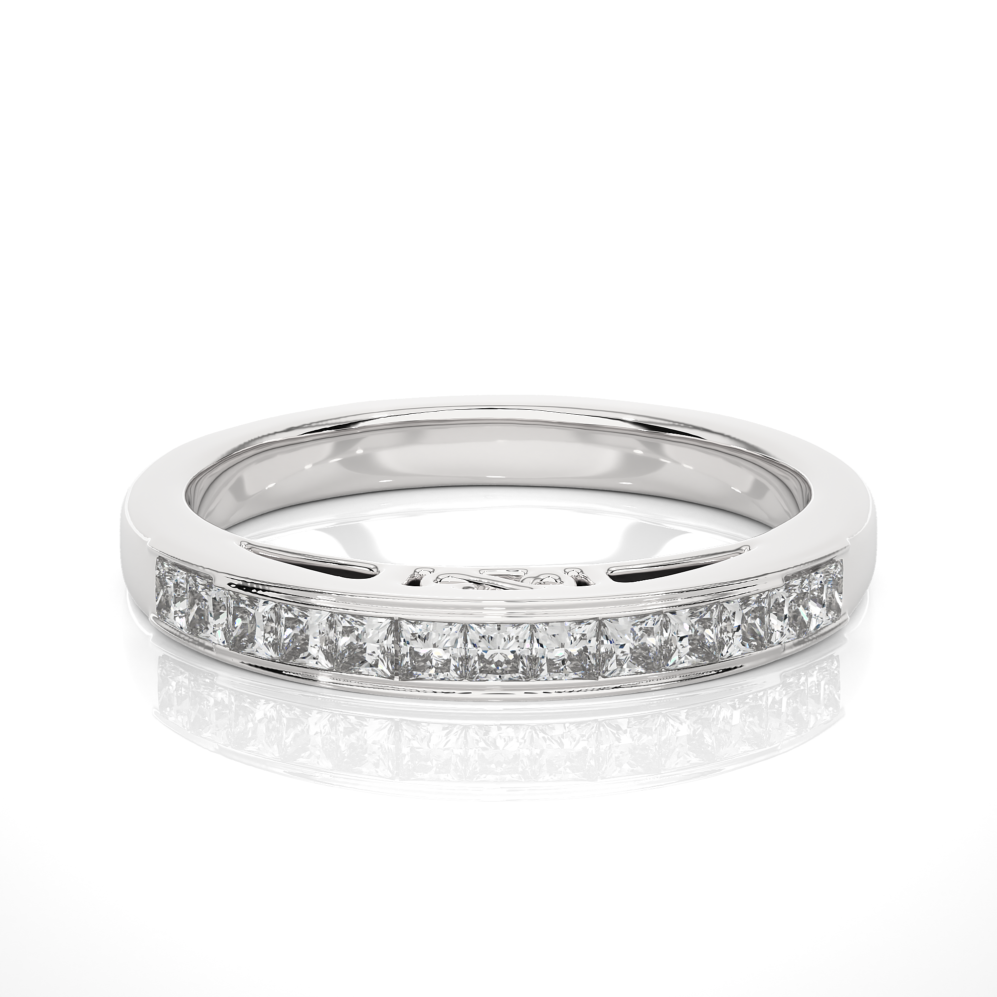 Channel Set Princess Cut Lab Grown Diamond Eternity Band