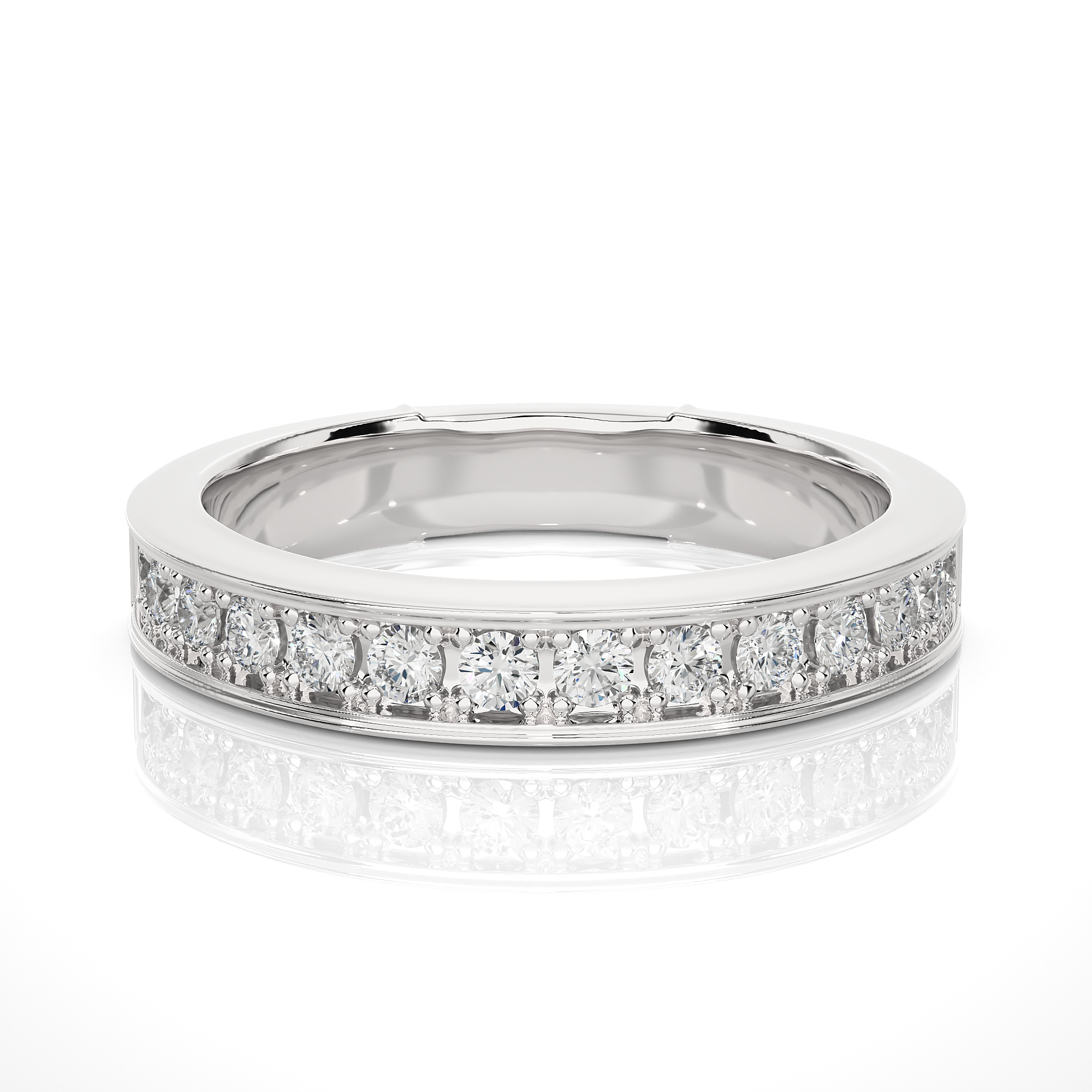 Channel Set Lab Grown Diamond Half Eternity Ring