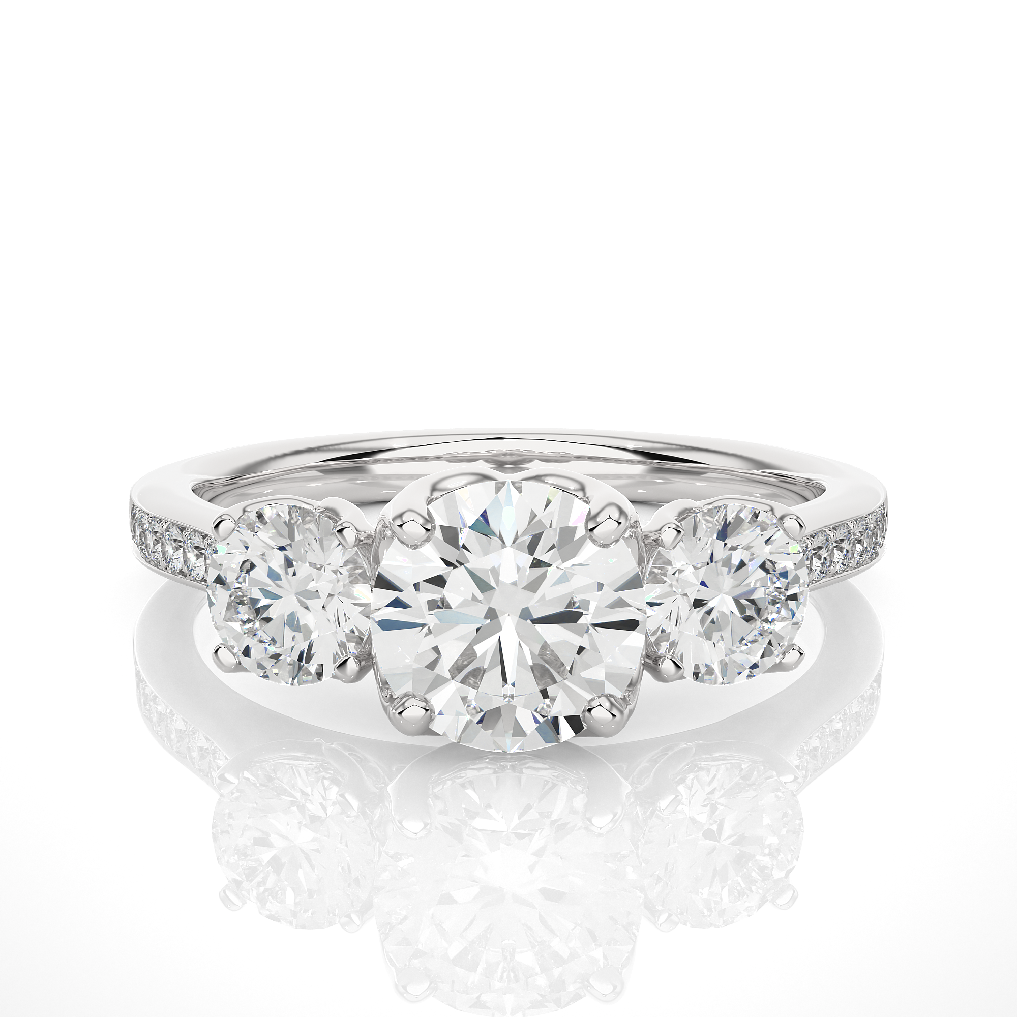 Three Stone Classic Lab Grown Diamond Ring