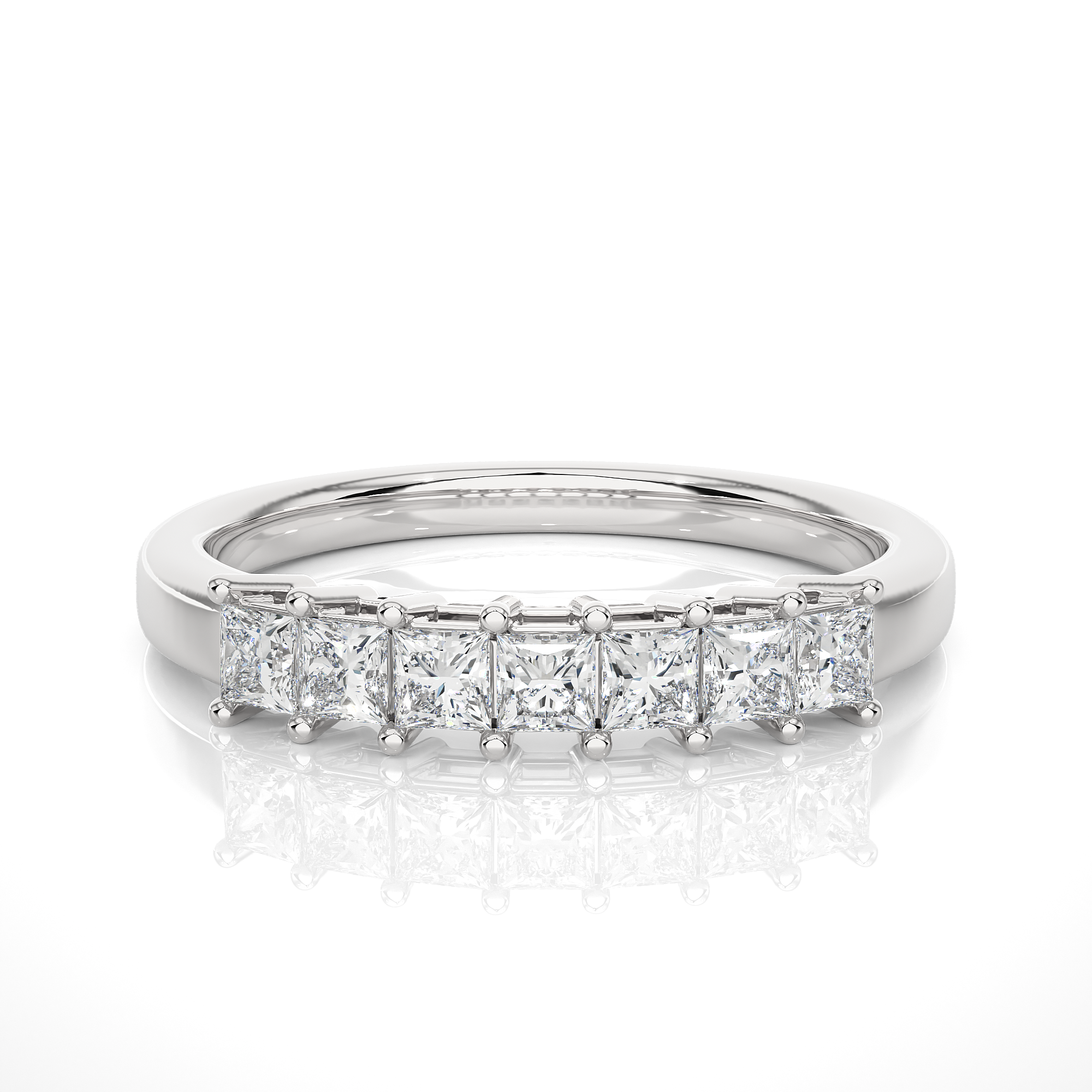 Princess Cut Lab Grown Diamond Wedding Band