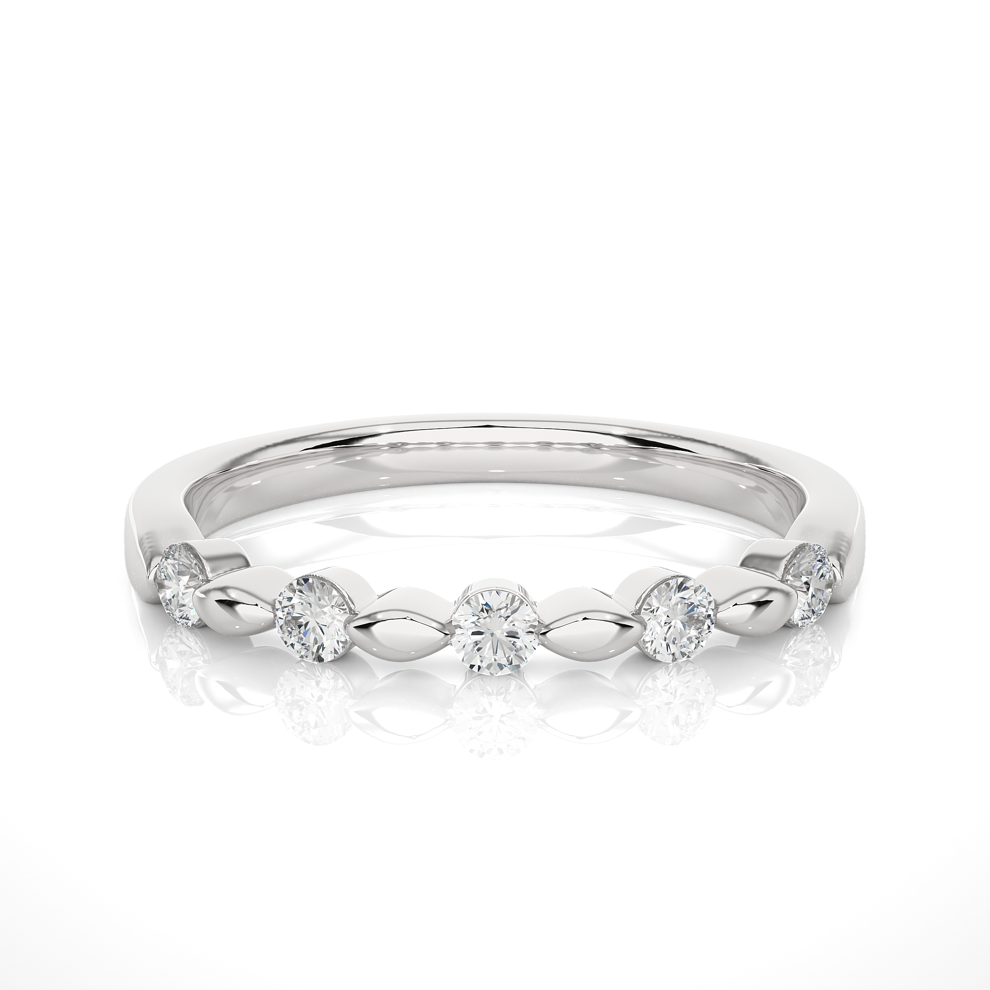 Round Cut Diamond Half Eternity Ring