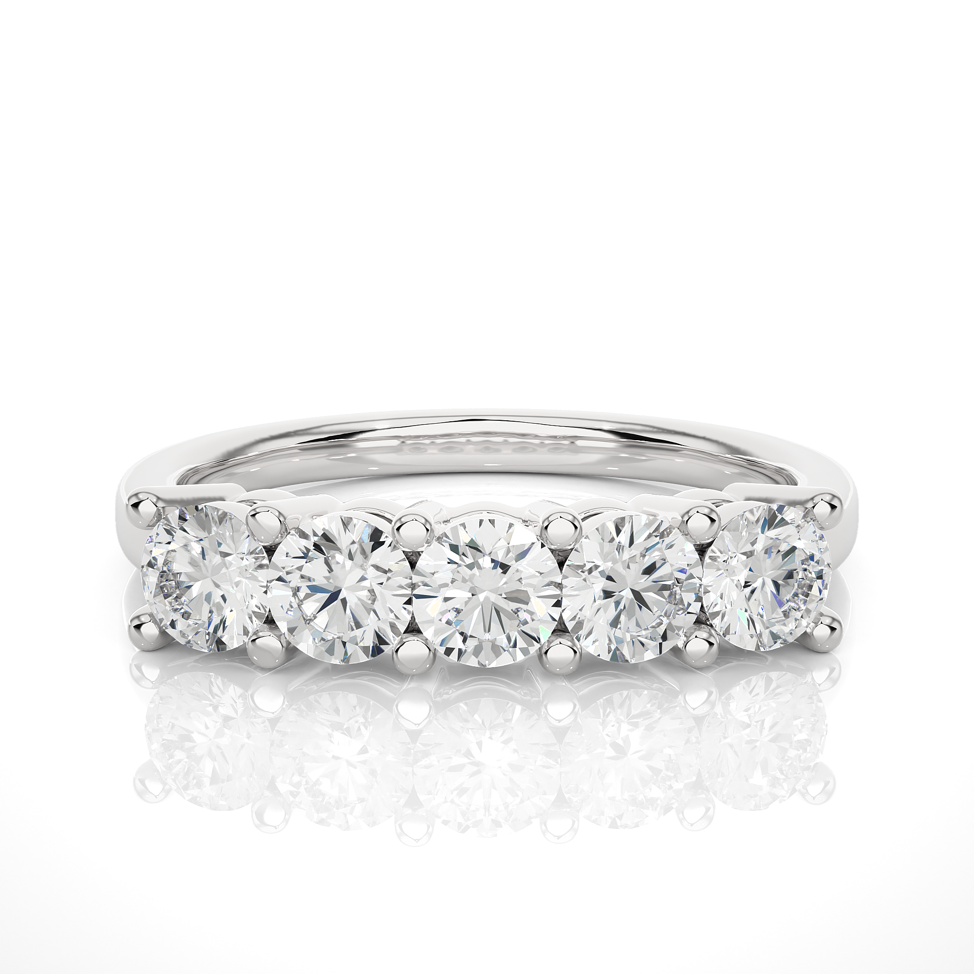 Round Cut Lab Grown Diamond Half Eternity Ring