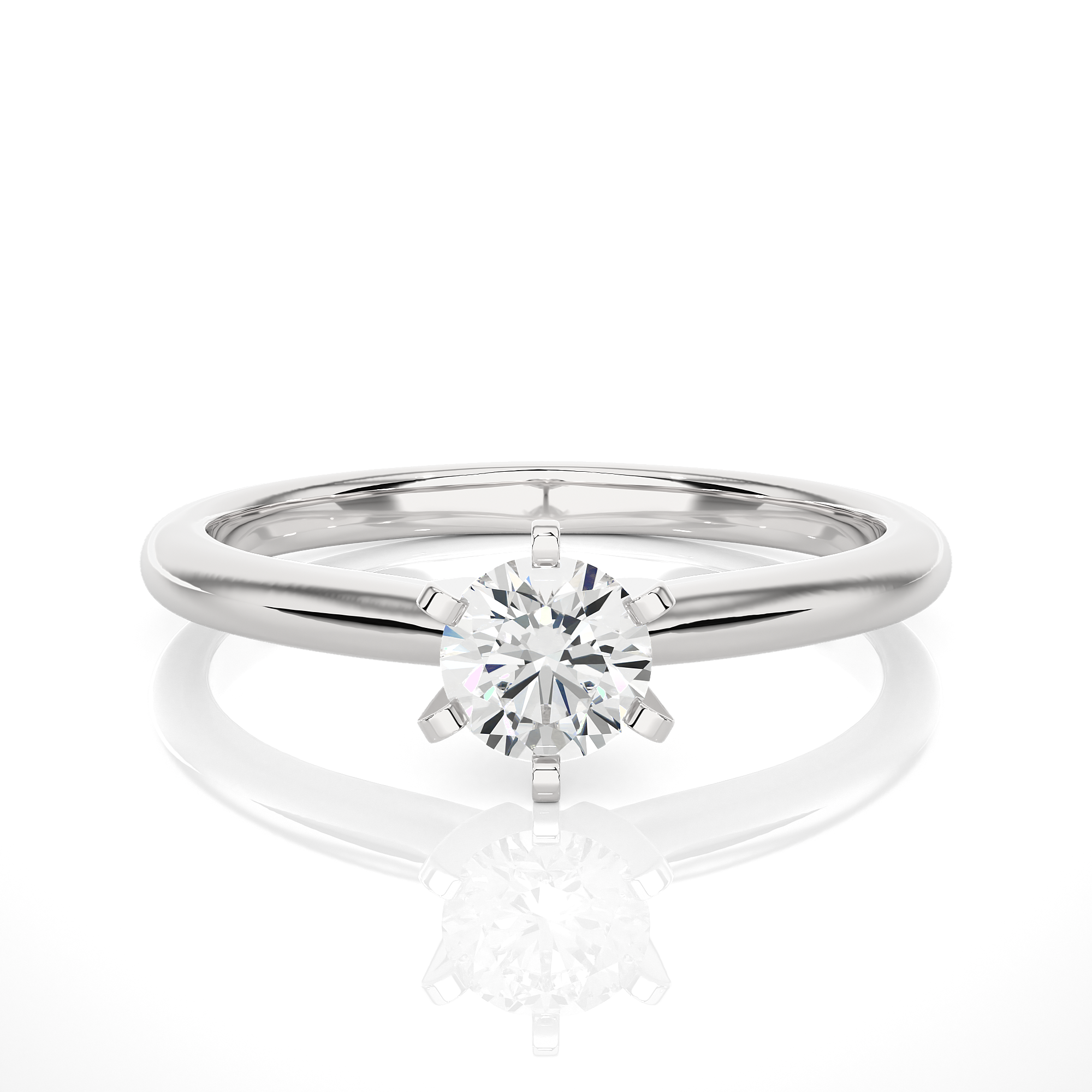 Round Cut Lab Grown Diamond Solitaire Engagement Ring
