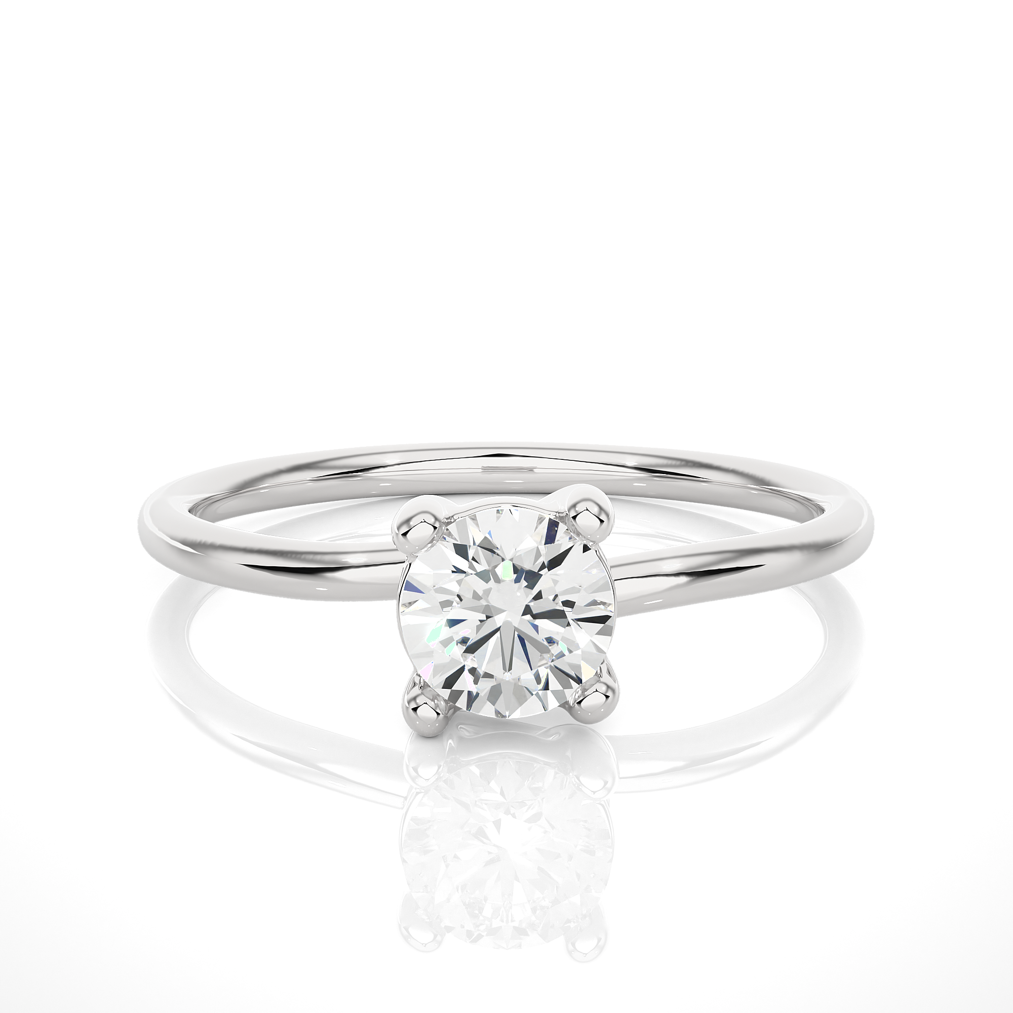 Round Cut Diamond Solitaire Engagement Ring