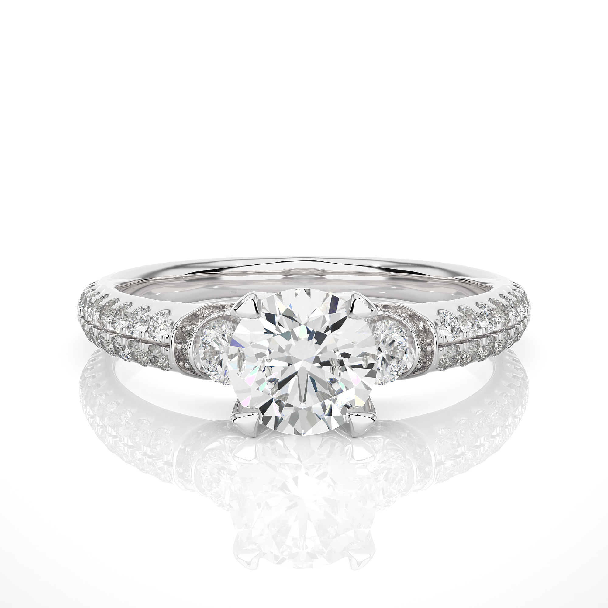 Three Stone Lab Grown Diamond Engagement Ring