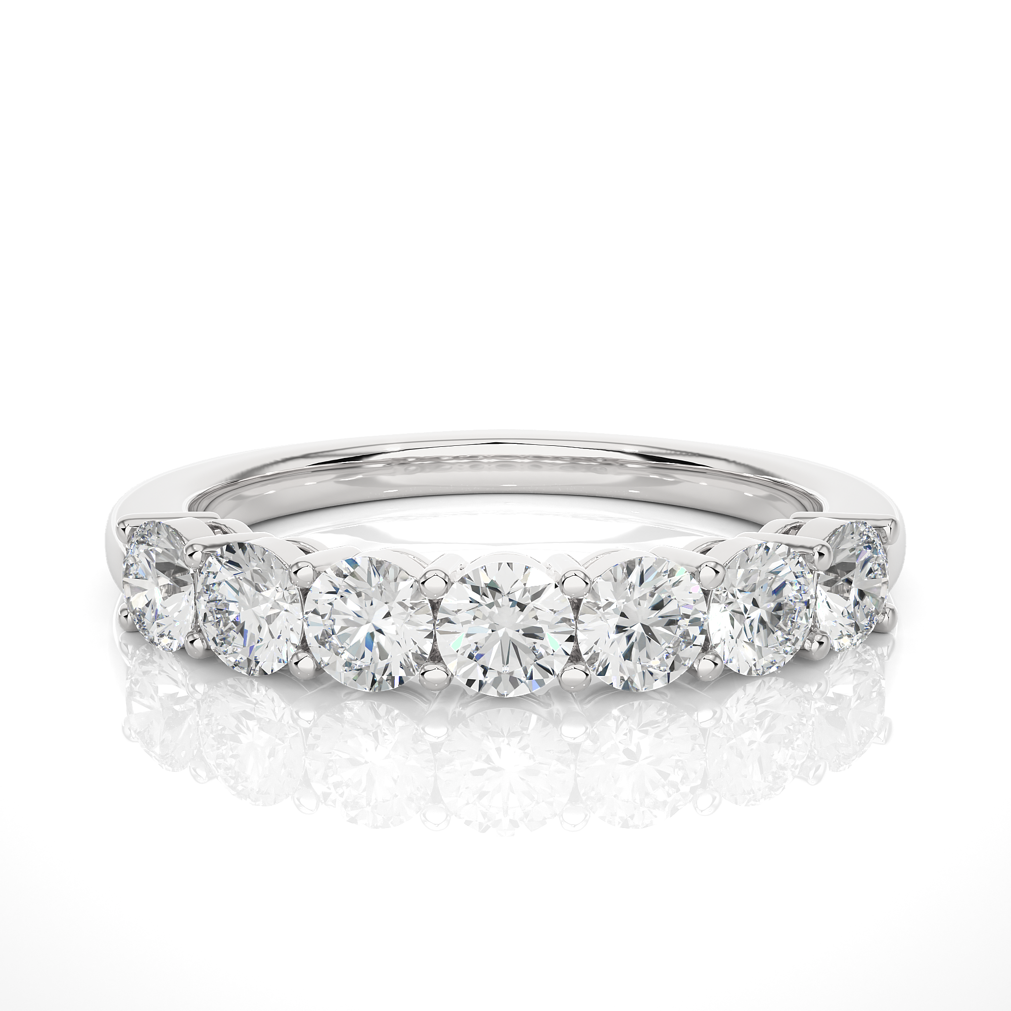 Round Cut Half Eternity Diamond Ring