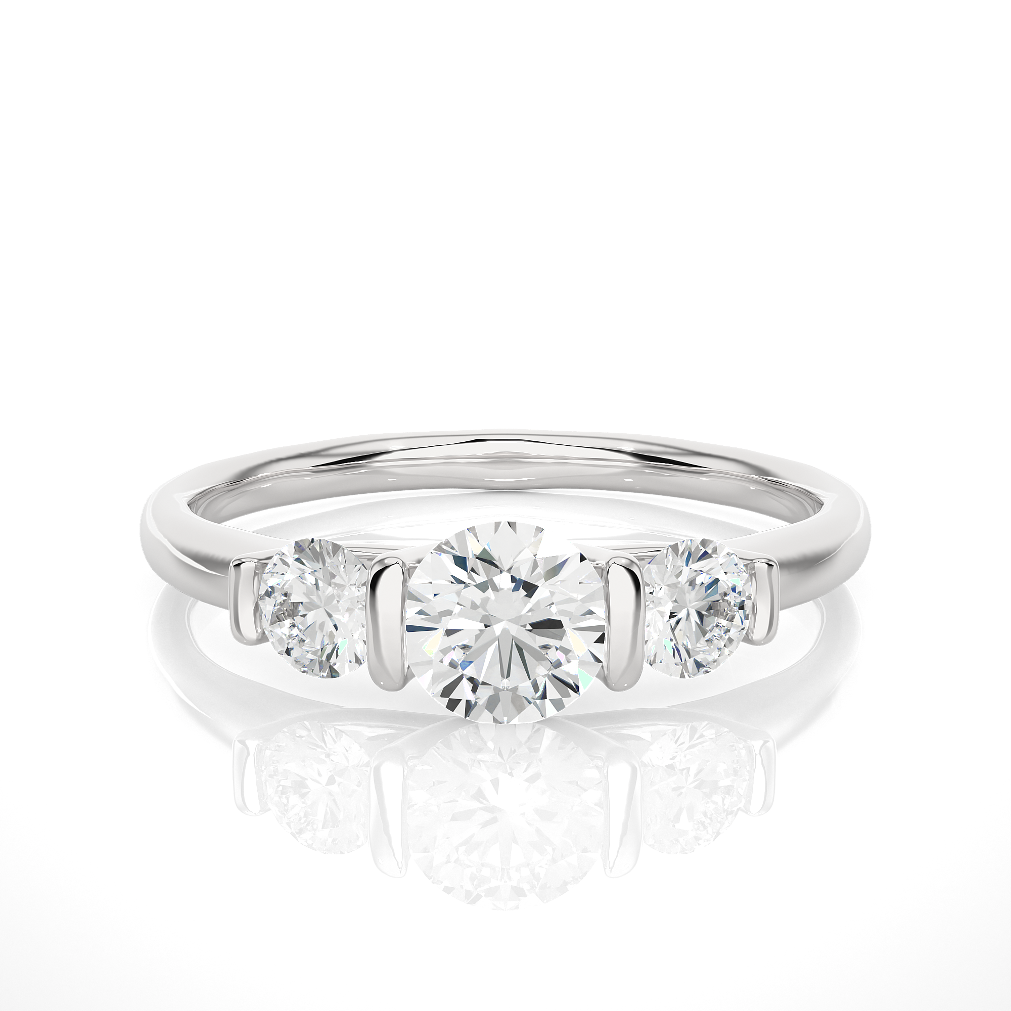 Lab Grown Diamond Three Stone Engagement Ring
