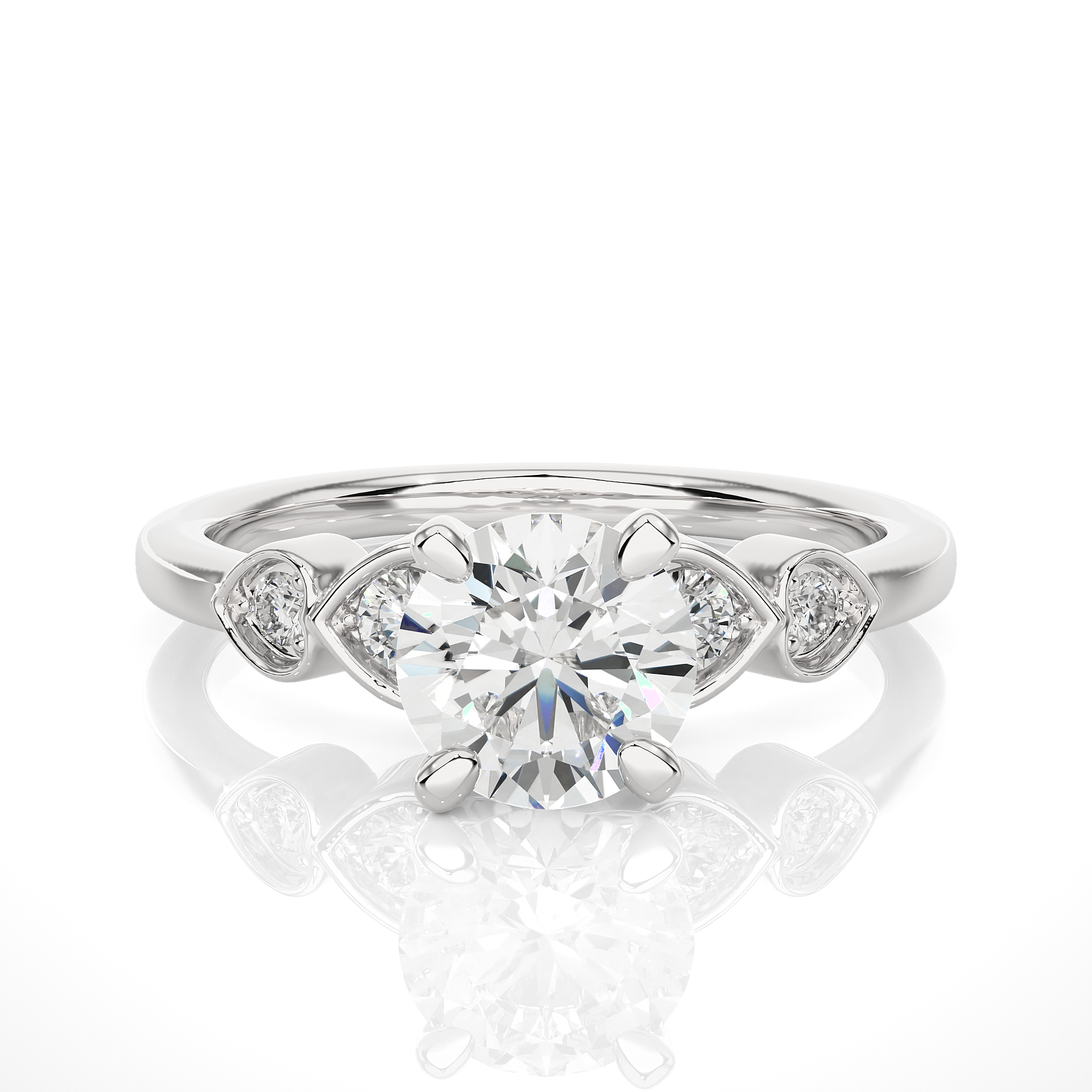 Delicate Round Lab Grown Diamond Engagement Ring