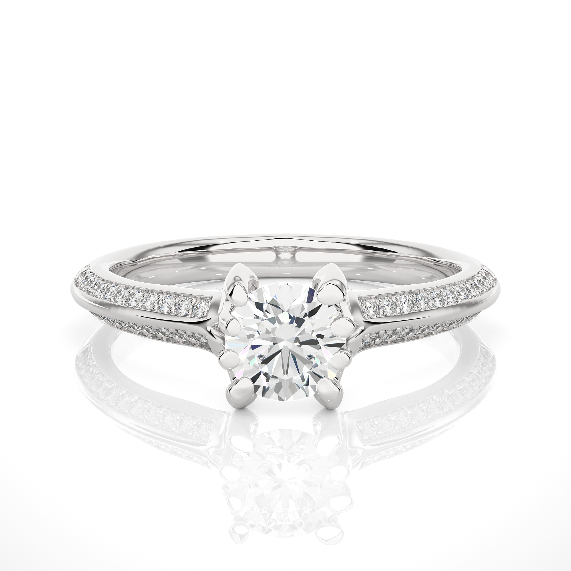 Round Lab Grown Diamond Engagement Ring