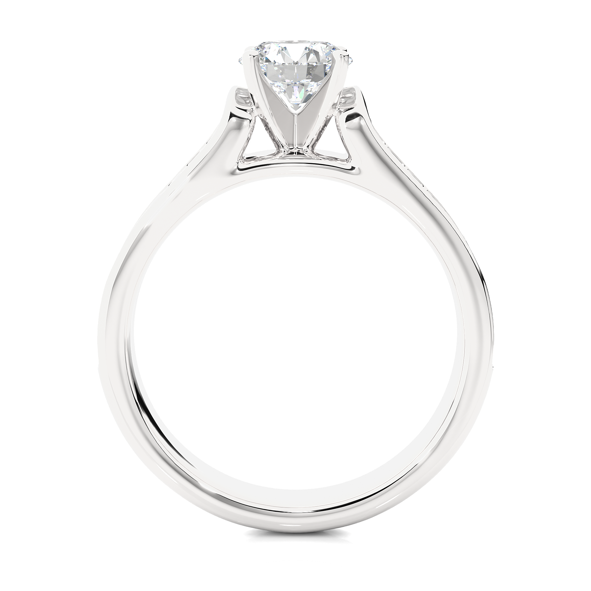 Round Lab Grown Diamond Pave Engagement Ring