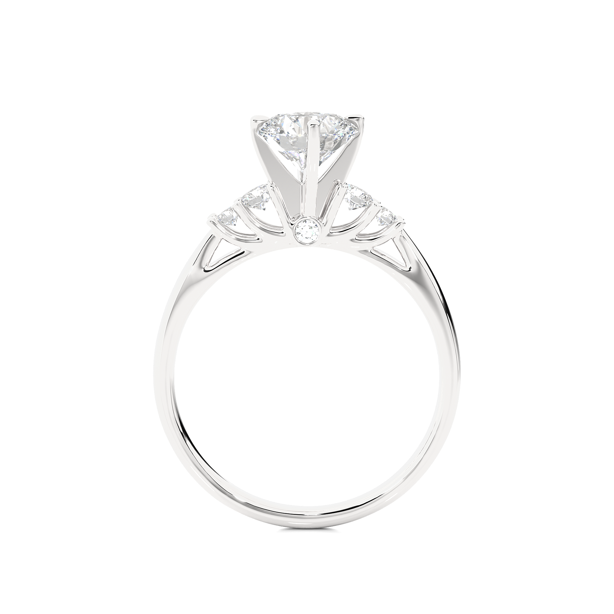 Five Stone Round Lab Diamond Engagement Ring
