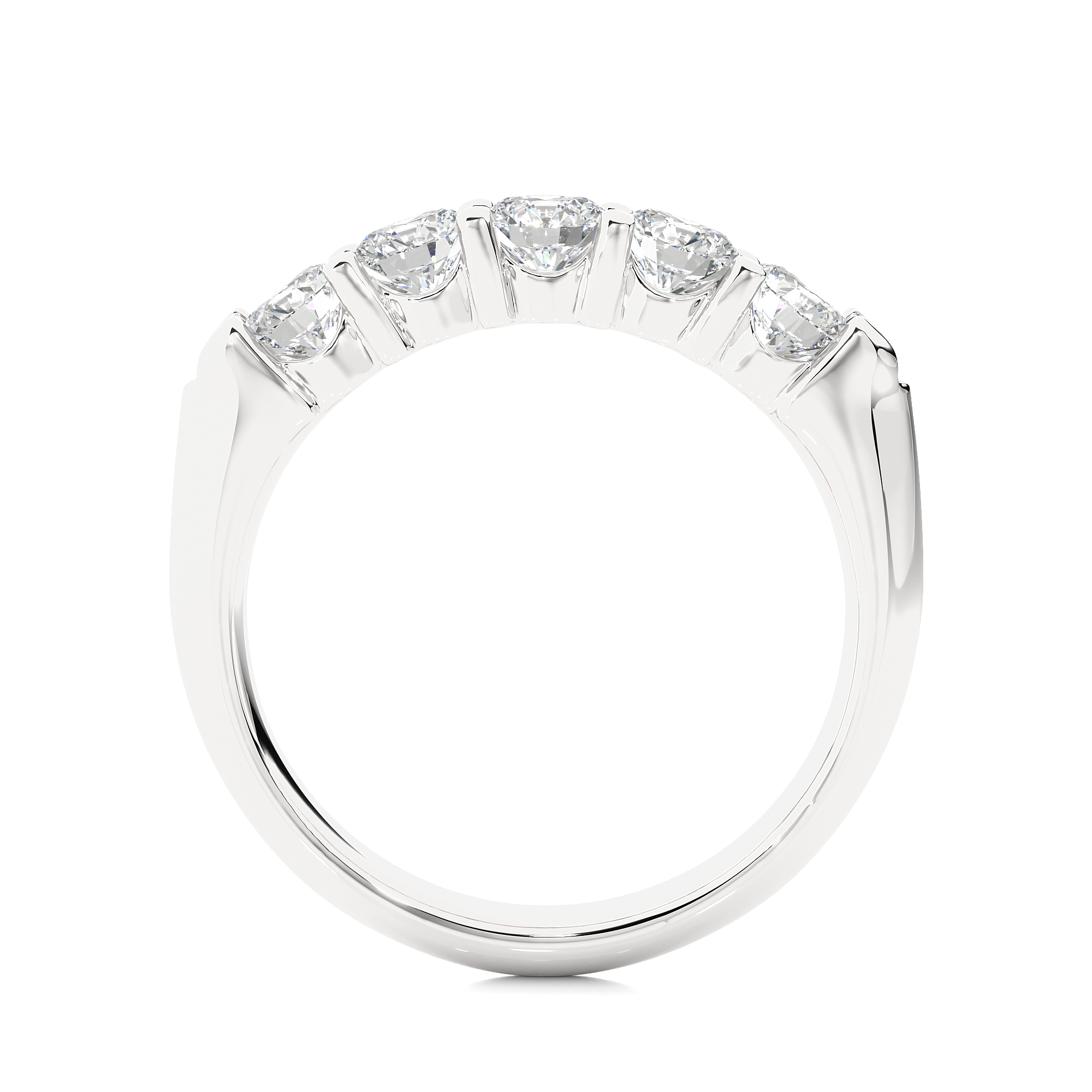 Round Cut Lab Grown Diamond Half Eternity Ring
