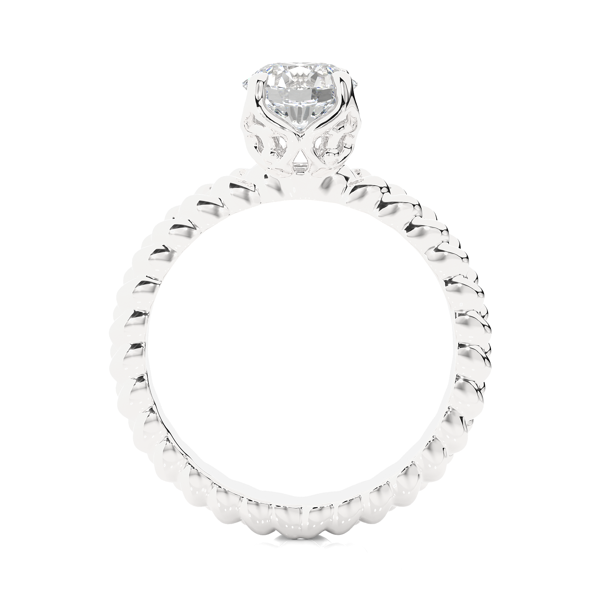 Round Cut Lab Grown Diamond Solitaire Engagement Ring