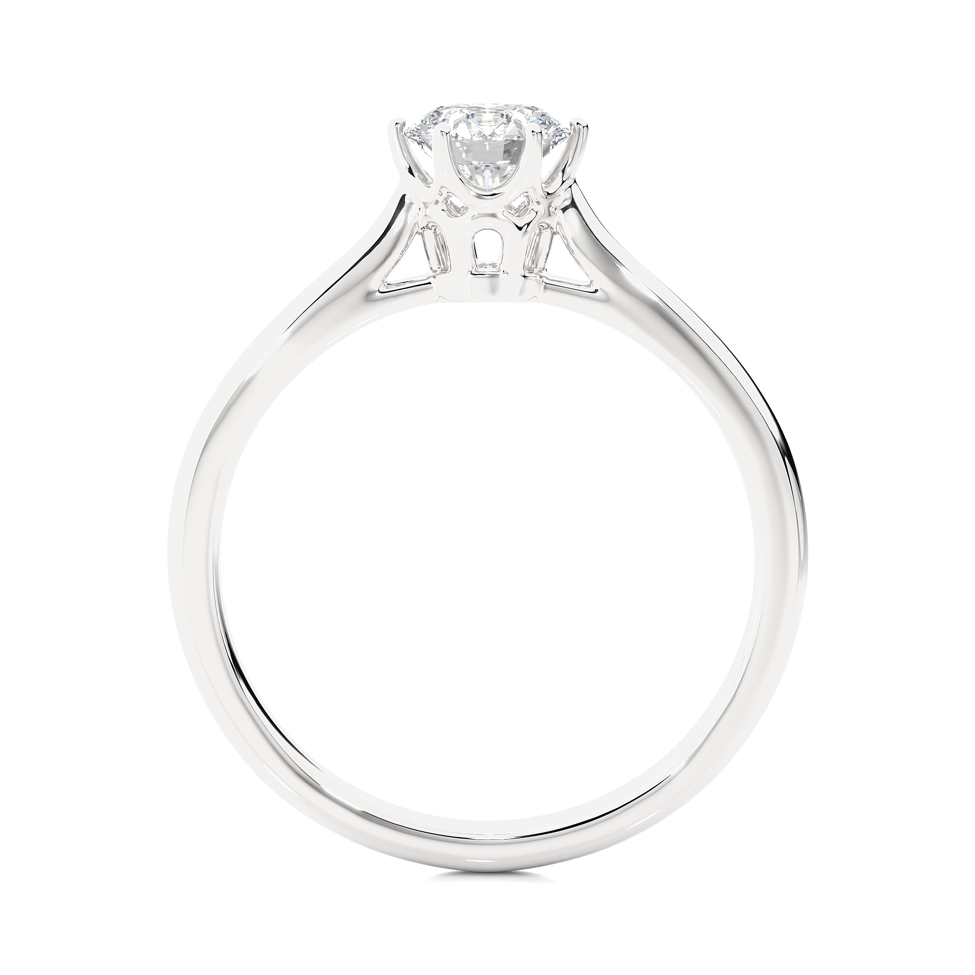 Round Cut Lab Grown Diamond Solitaire Engagement Ring