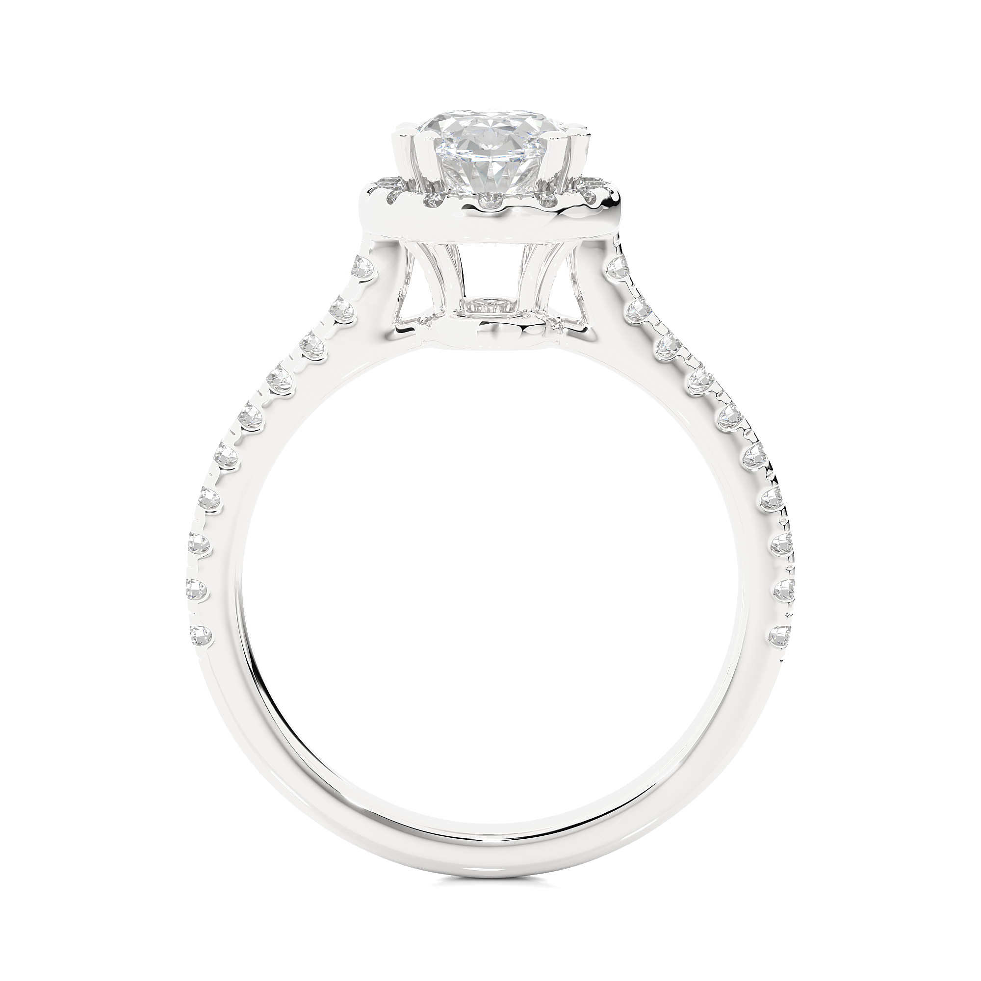 Oval Lab Grown Diamond Halo Engagement Ring