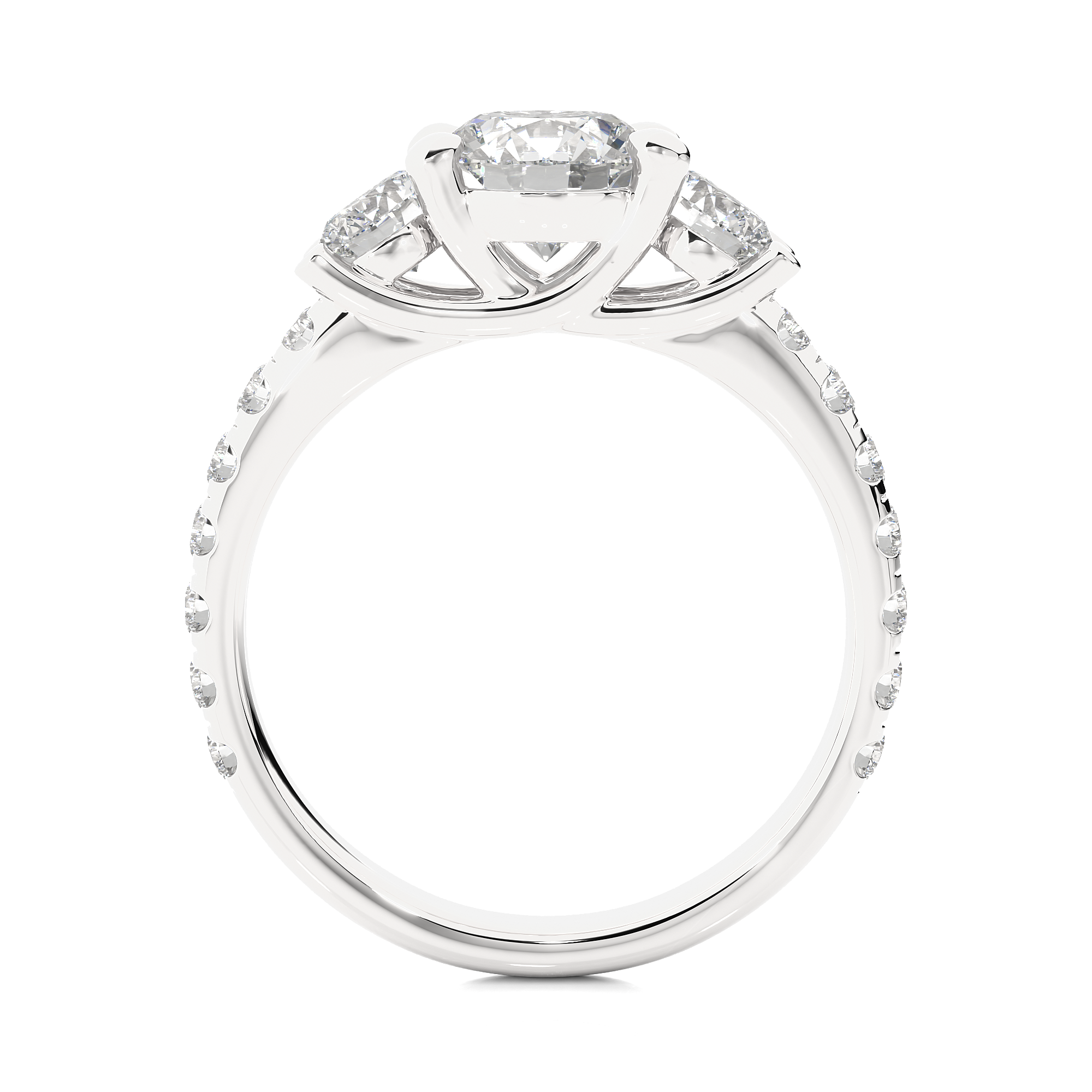 Round Lab Grown Diamond Gold Engagement Ring