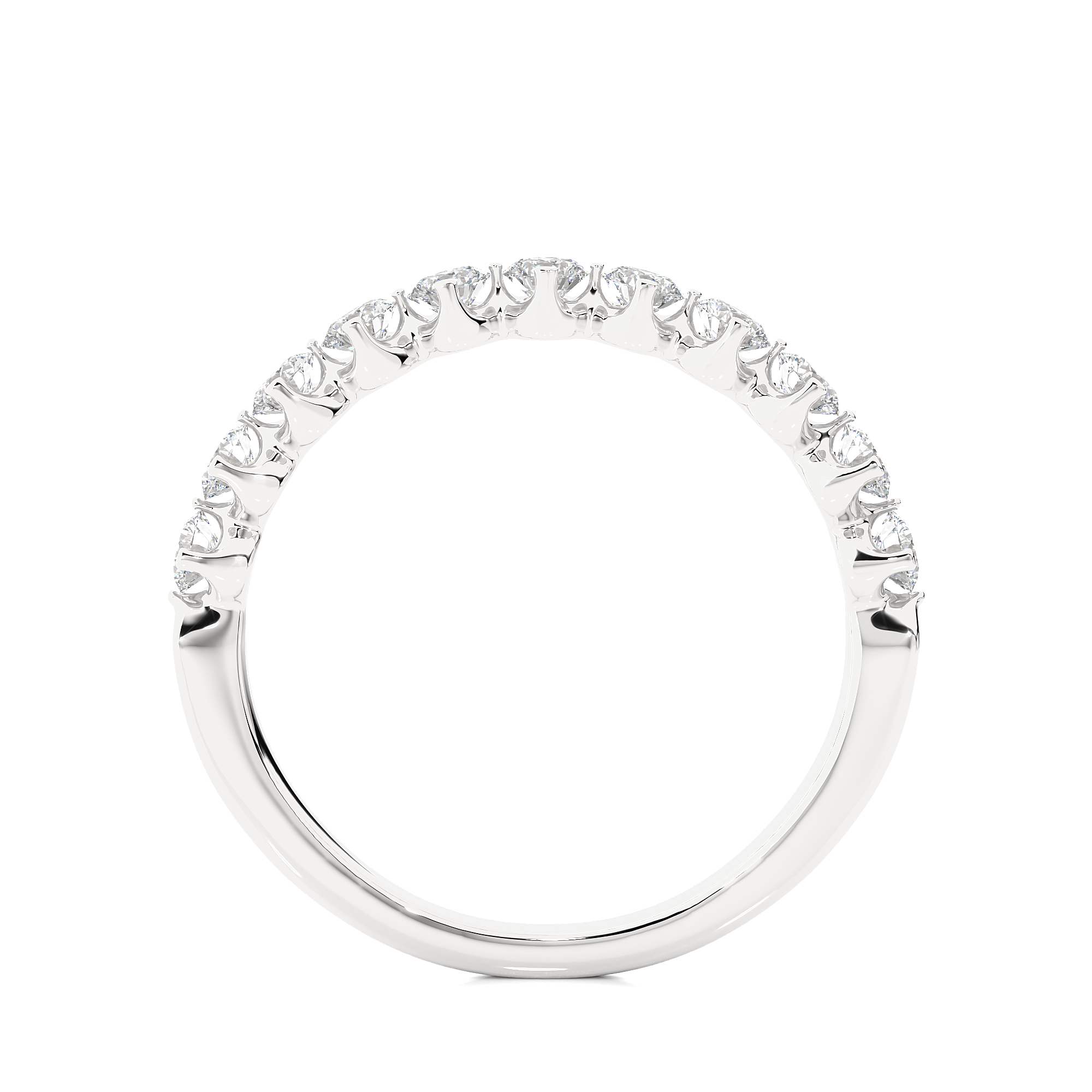 Round Cut Lab Grown Diamond Half Eternity Ring