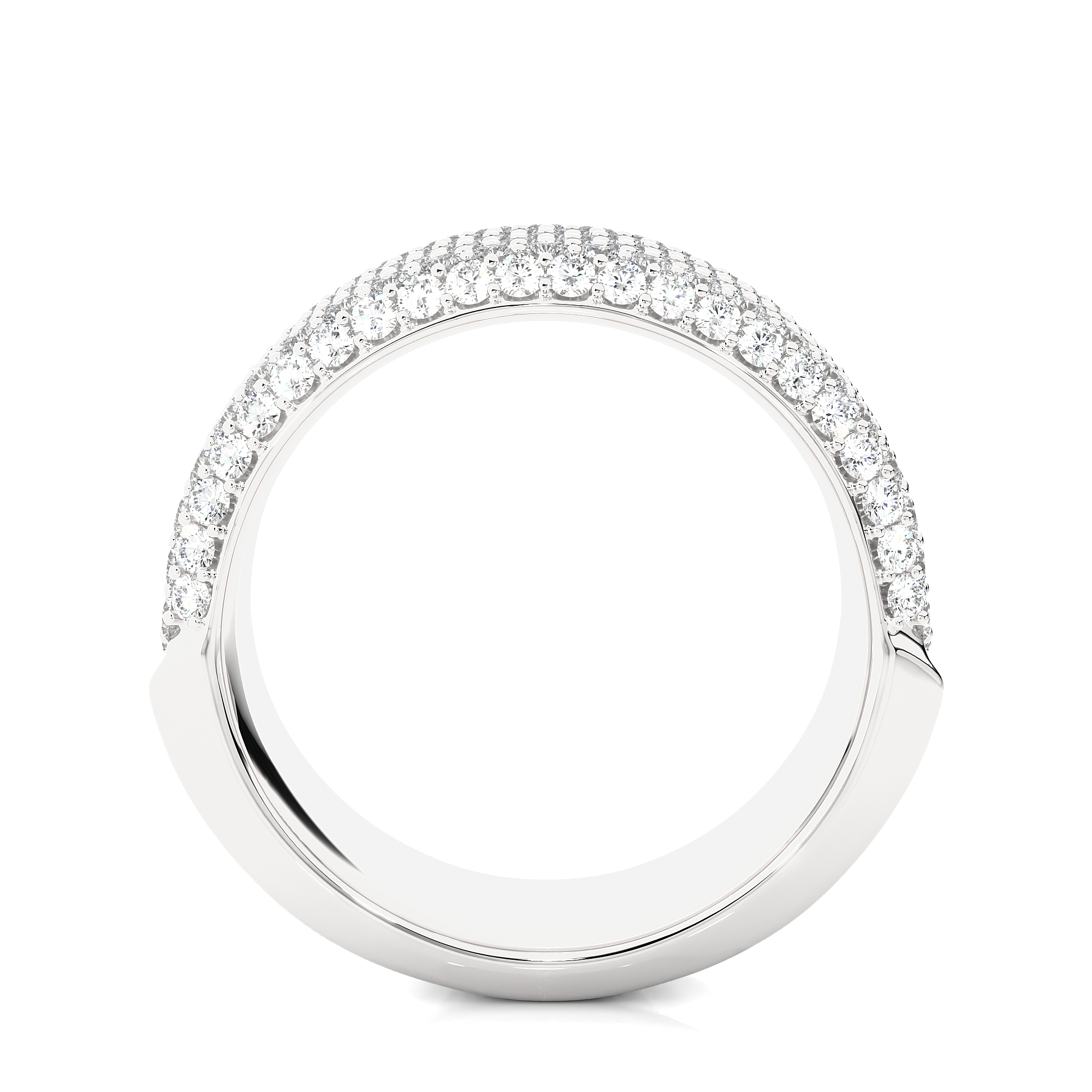Multi Row Lab Grown Diamond Wide Band