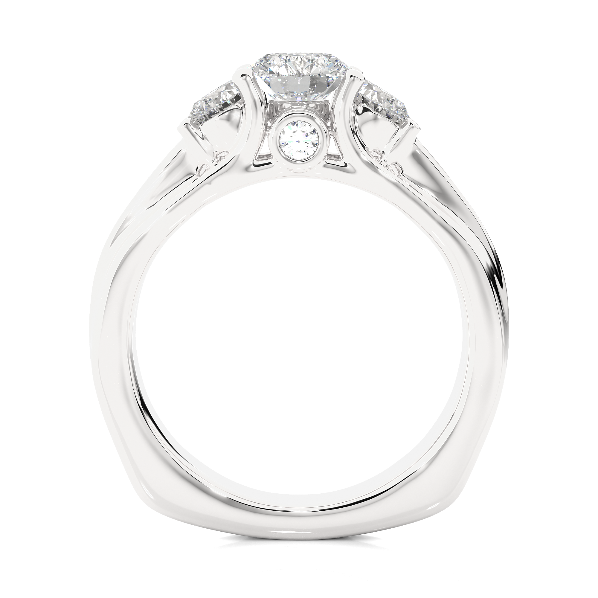Three Stone Lab Grown Diamond Engagement Ring