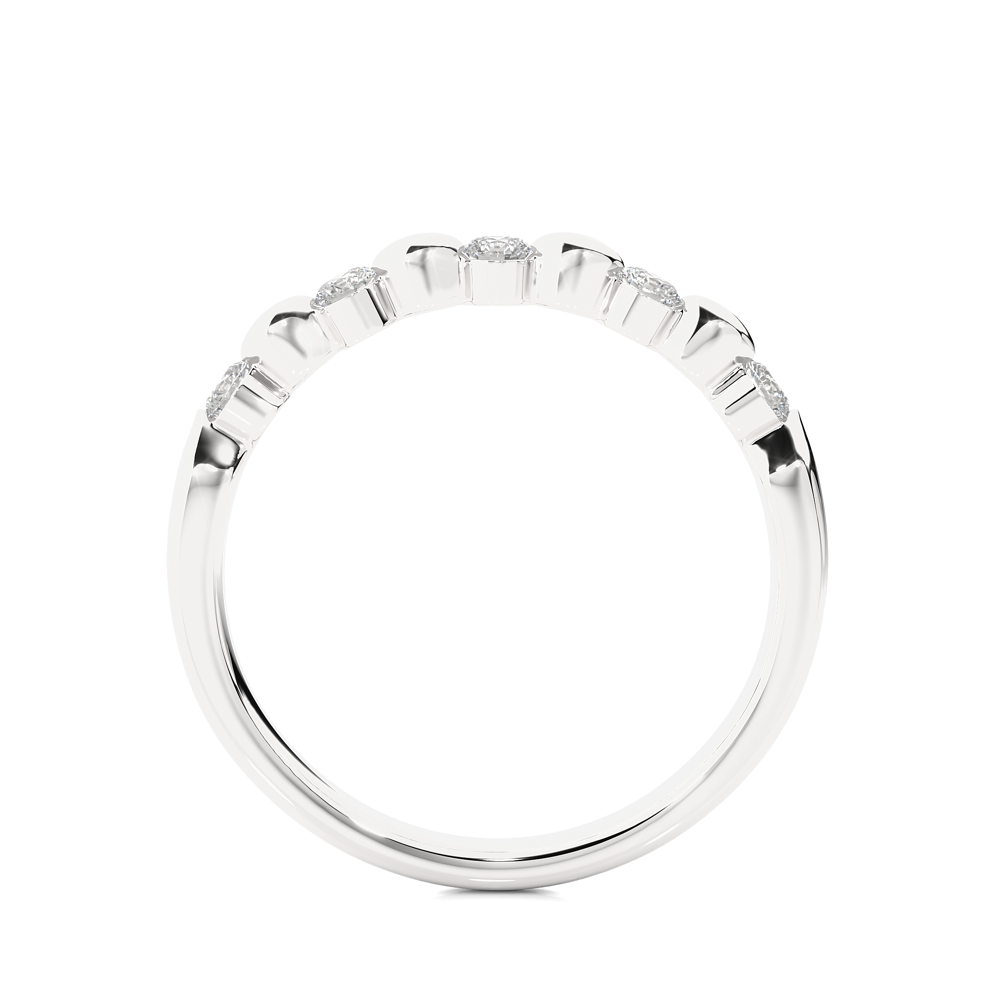 Round Cut Diamond Half Eternity Ring