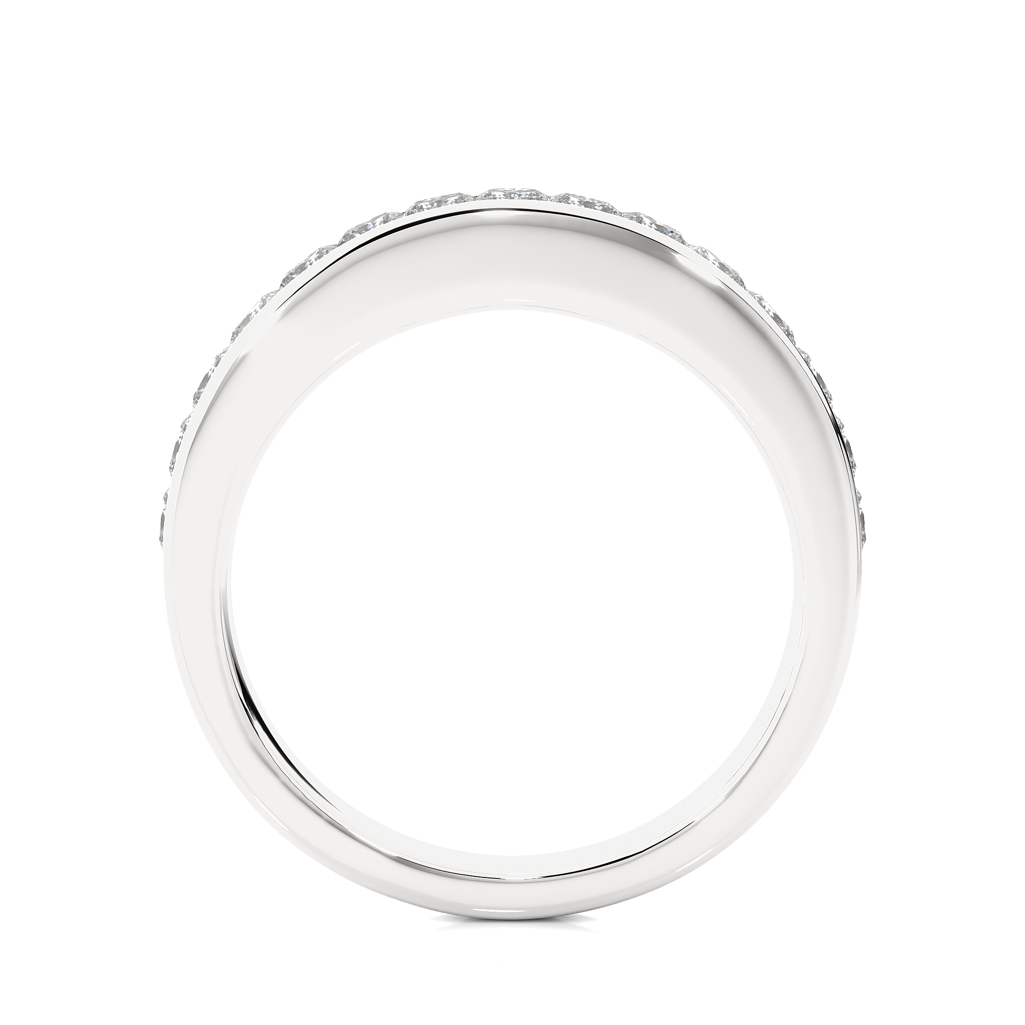 Channel Set Princess Cut Lab Grown Diamond Wedding Band
