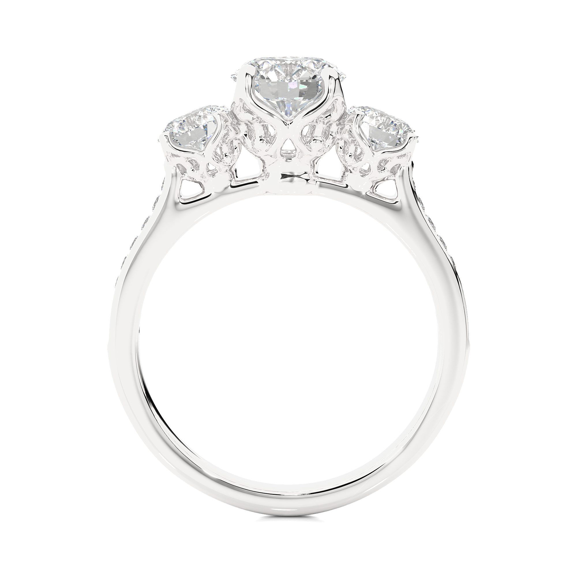 Three Stone Classic Lab Grown Diamond Ring
