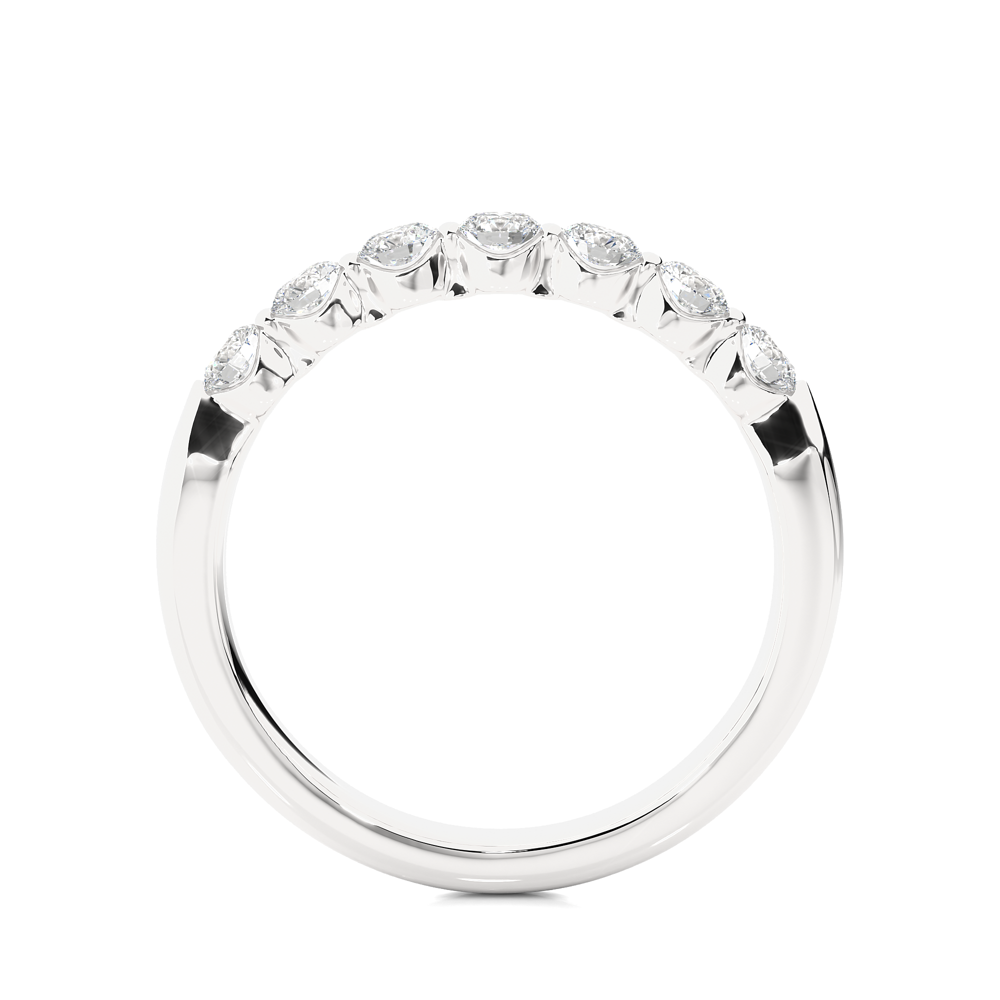 Round Cut Lab Grown Diamond Half Eternity Ring